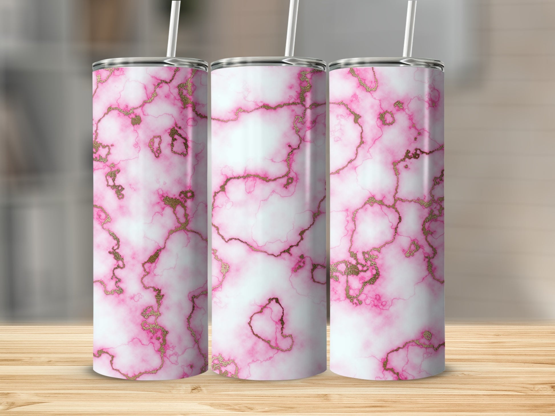 Elegant Pink Gold Marble Pattern tumbler product type