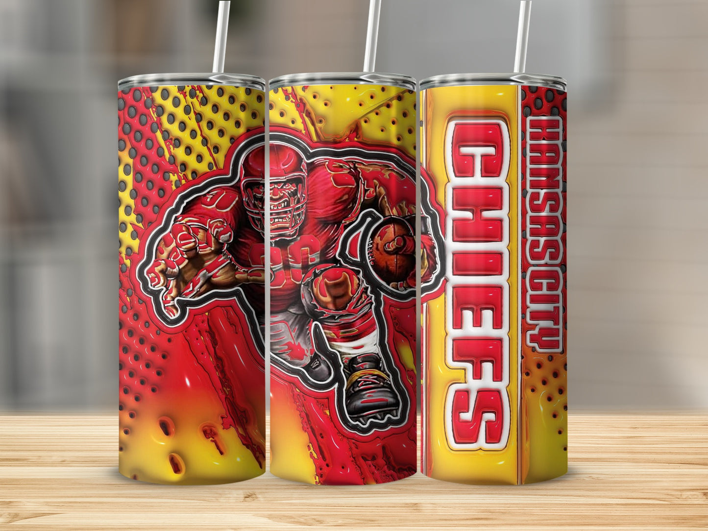 Kansas City Chiefs Player Style Design for Football Tumblers