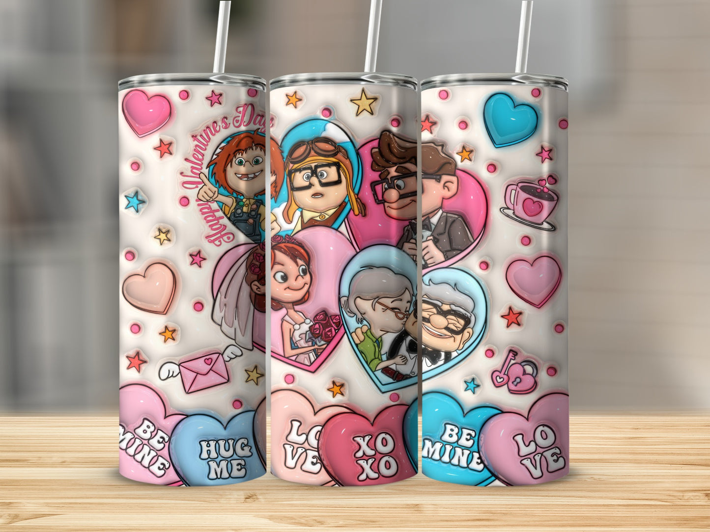 Colorful Be Mine Hug Me Love You Valentine's Tumbler