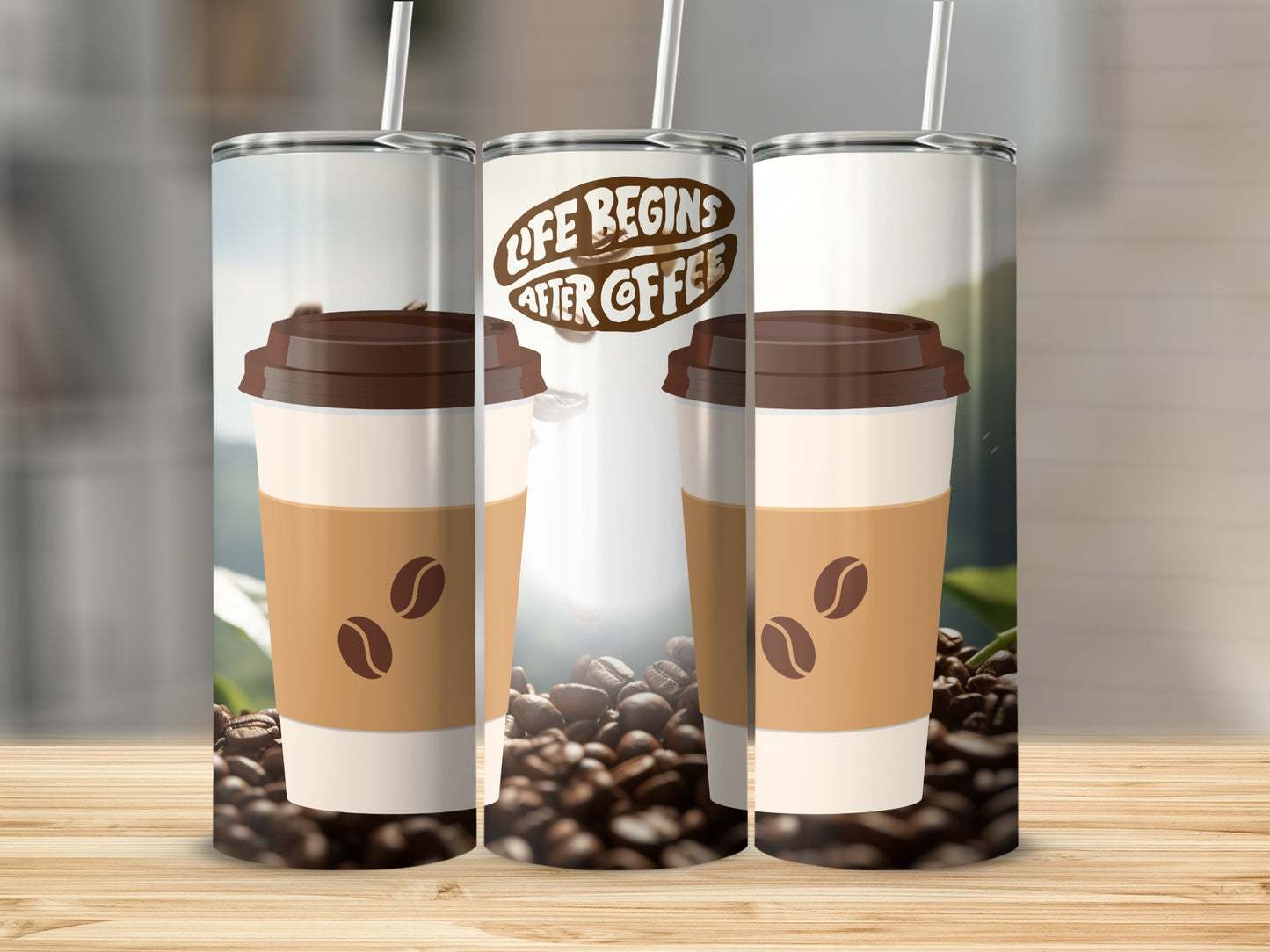 Life Begins After Coffee Travel Mug Tumbler Cup