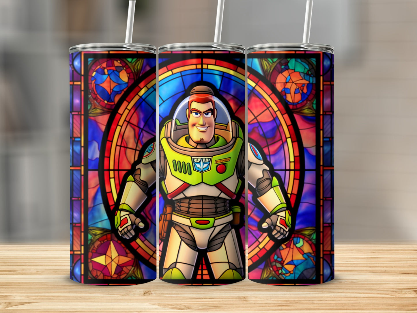 Buzz Lightyear Stained Glass Design Tumbler Product