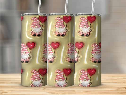 Valentine's Day Gnome with Heart Design Tumbler
