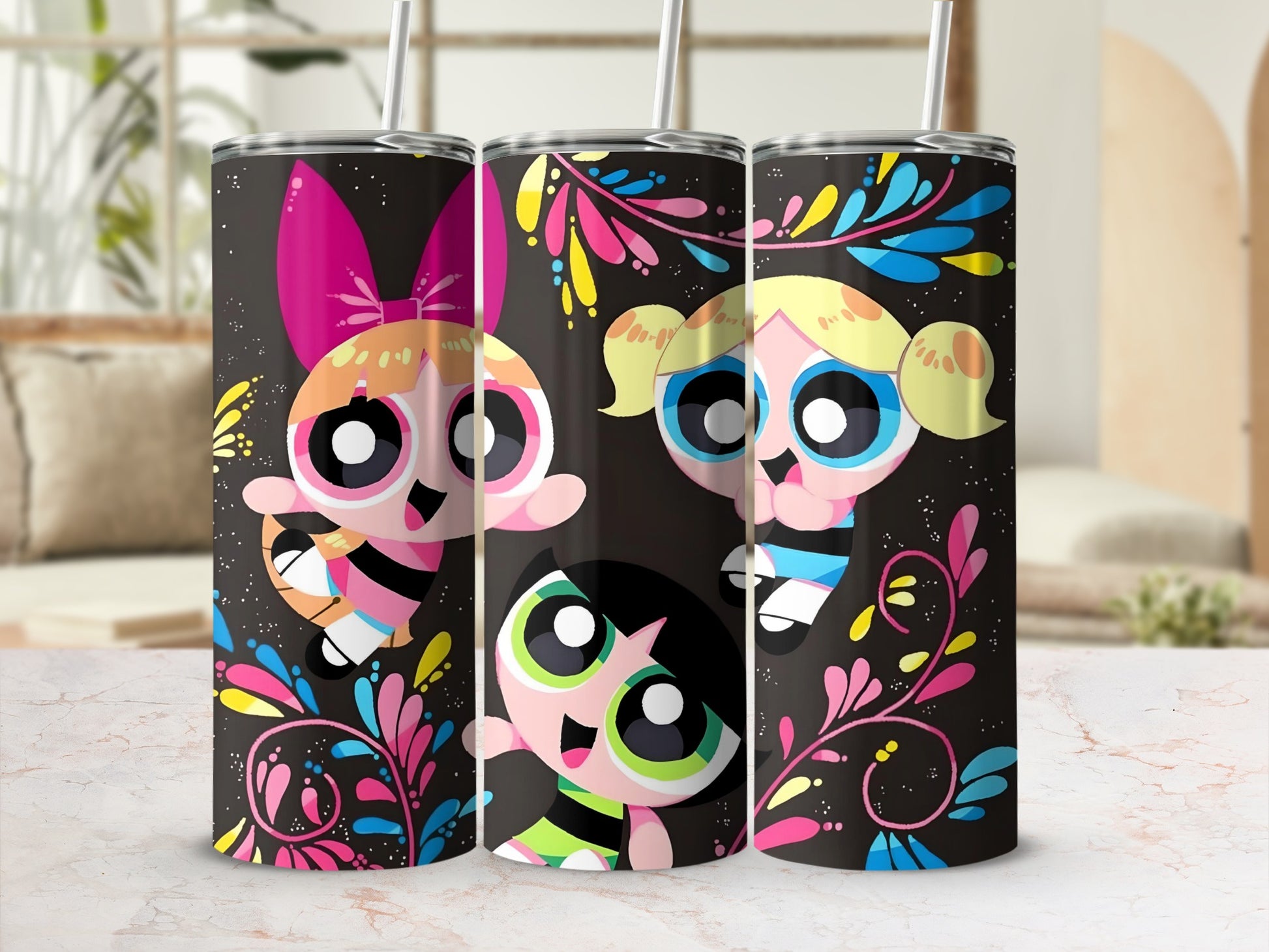 Colorful Cartoon Character Pattern Insulated Tumbler