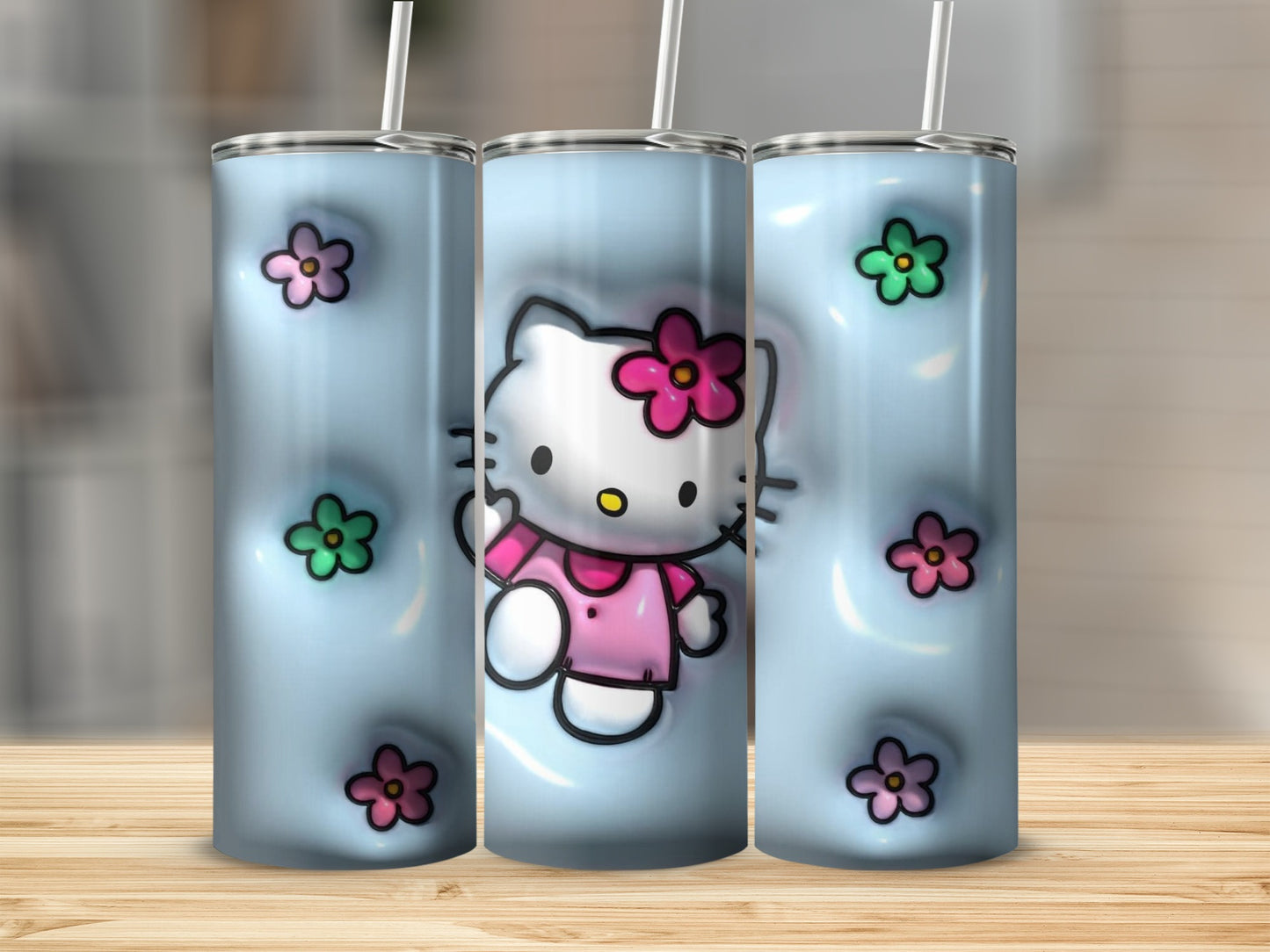 Adorable Hello Kitty Tumbler with Floral Design