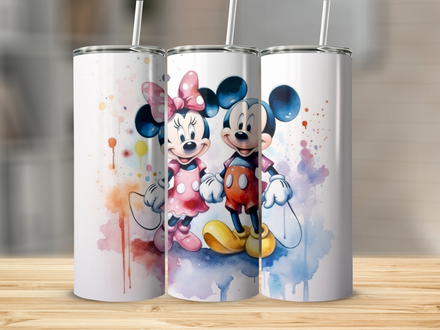 Adorable Mickey and Minnie Mouse Tumblers Set