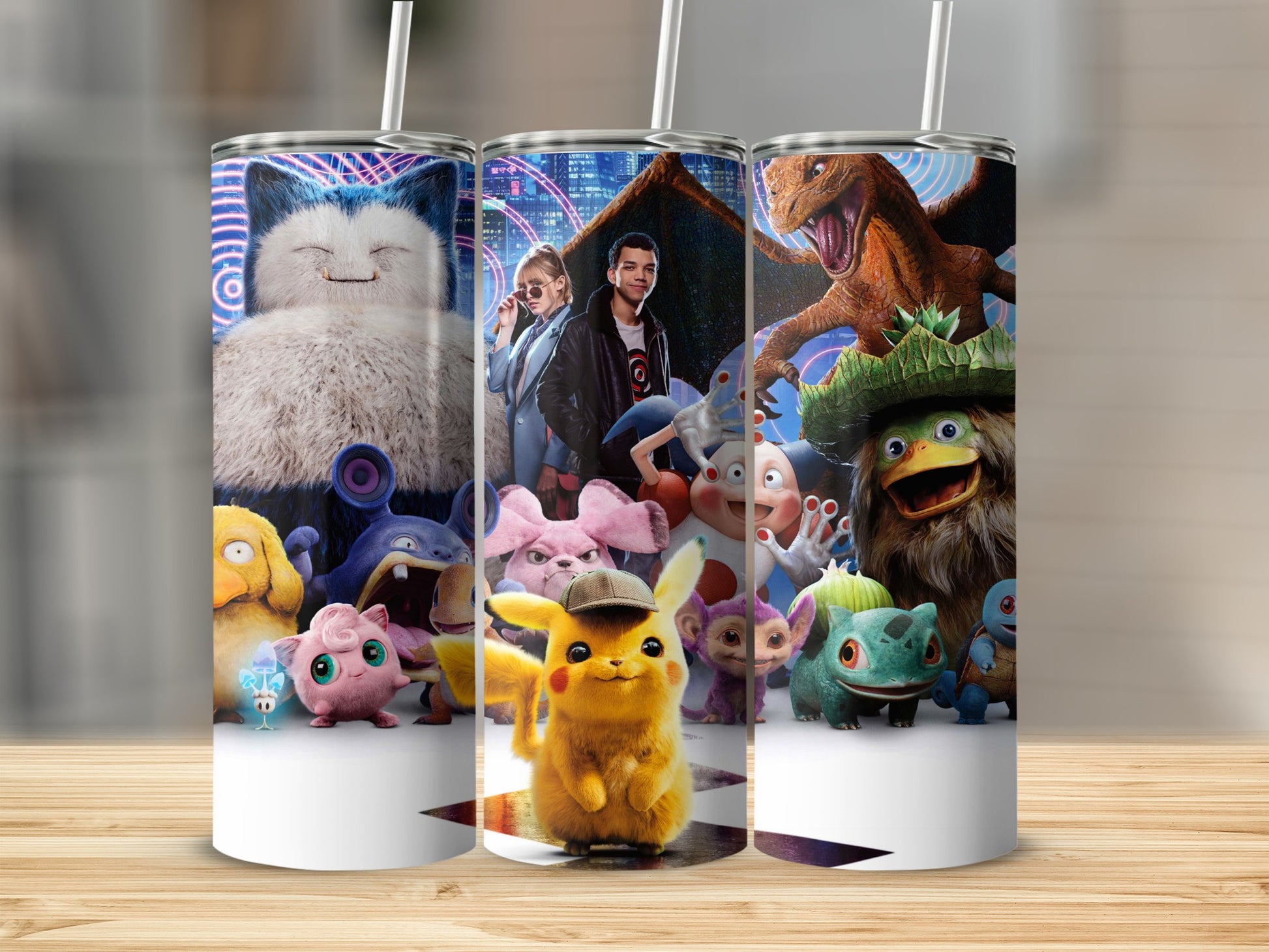 Pokemon Detective Pikachu Design Stainless Steel Tumbler