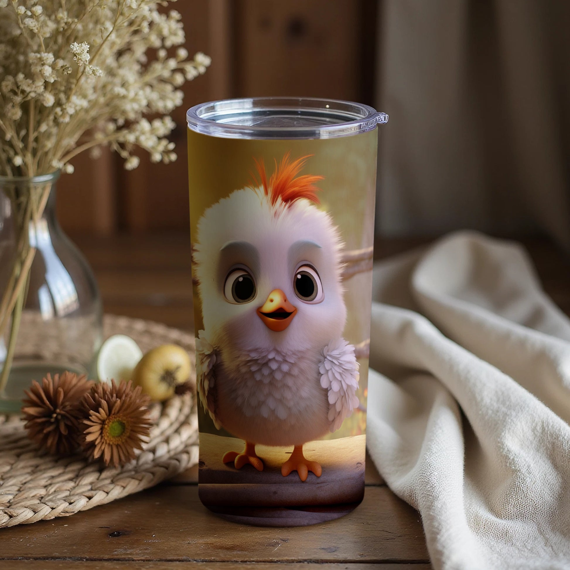 Cute Cartoon Bird Design Tumbler for Kids