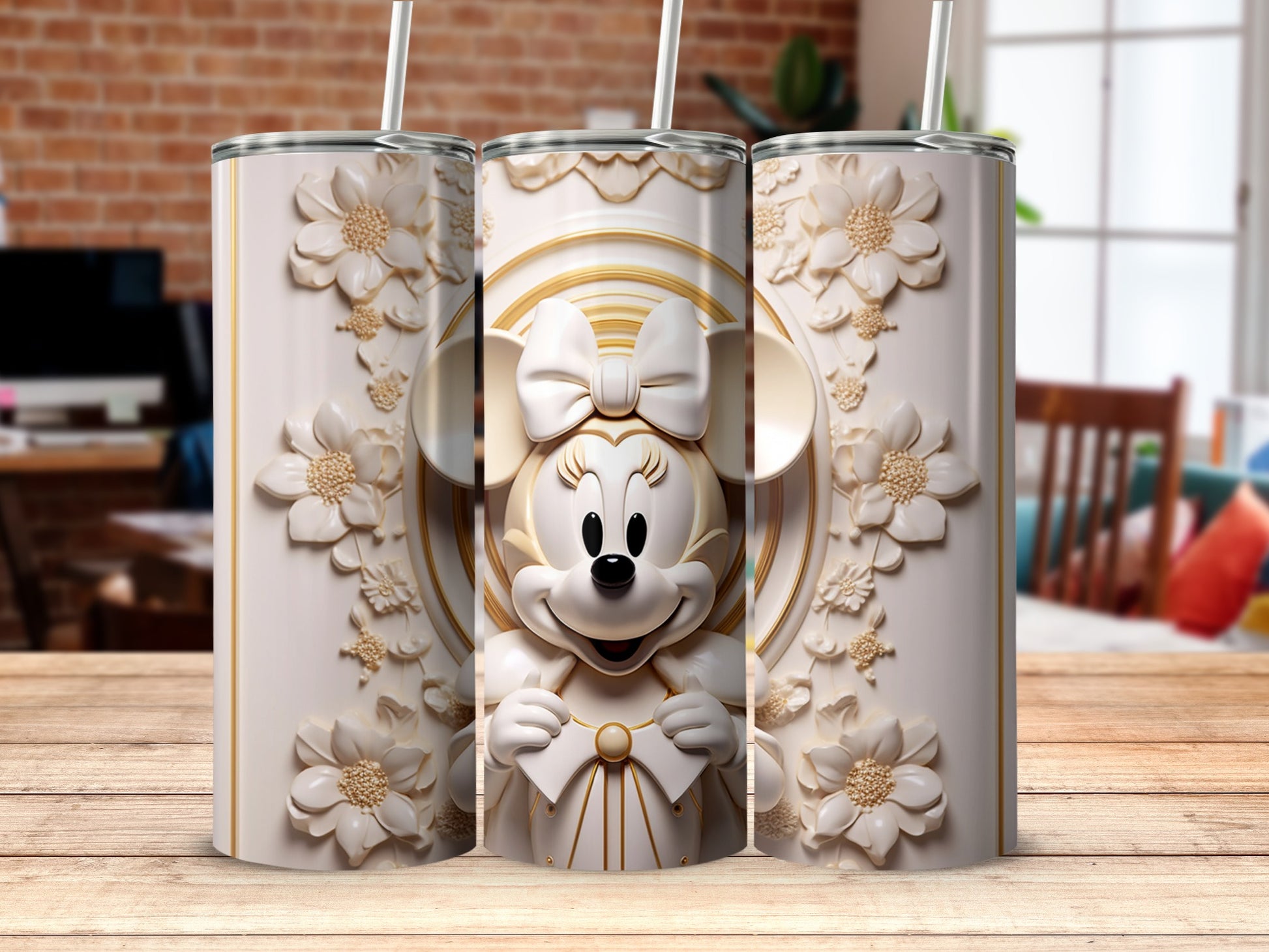 Adorable Minnie Mouse Floral Design Tumbler Product