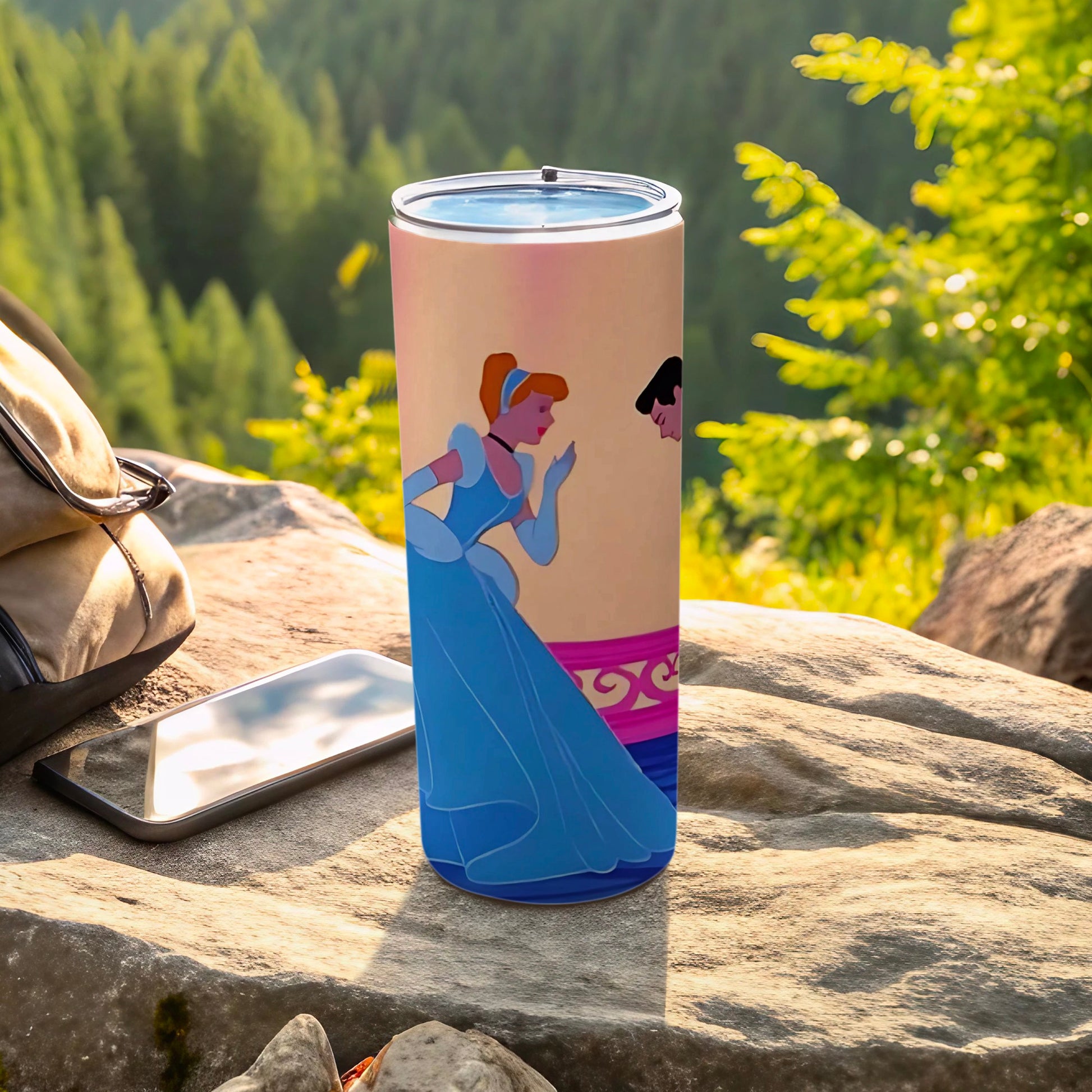 Elegant Princess and Prince Graphic Travel Tumbler