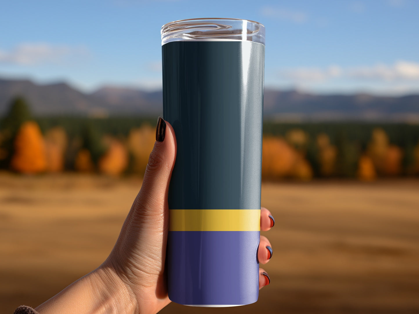 Blue Yellow Color Block Minimalist Design Tumblers