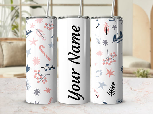 Personalized Tumbler with Festive Winter Design