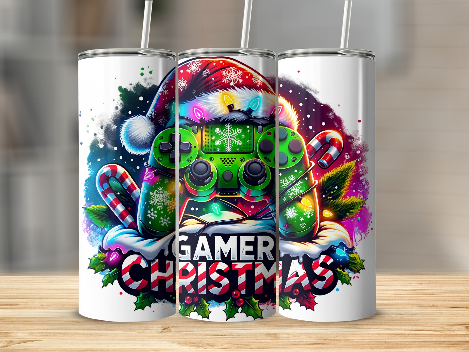 Gamer Christmas Tumbler Gift for Video Game Lovers