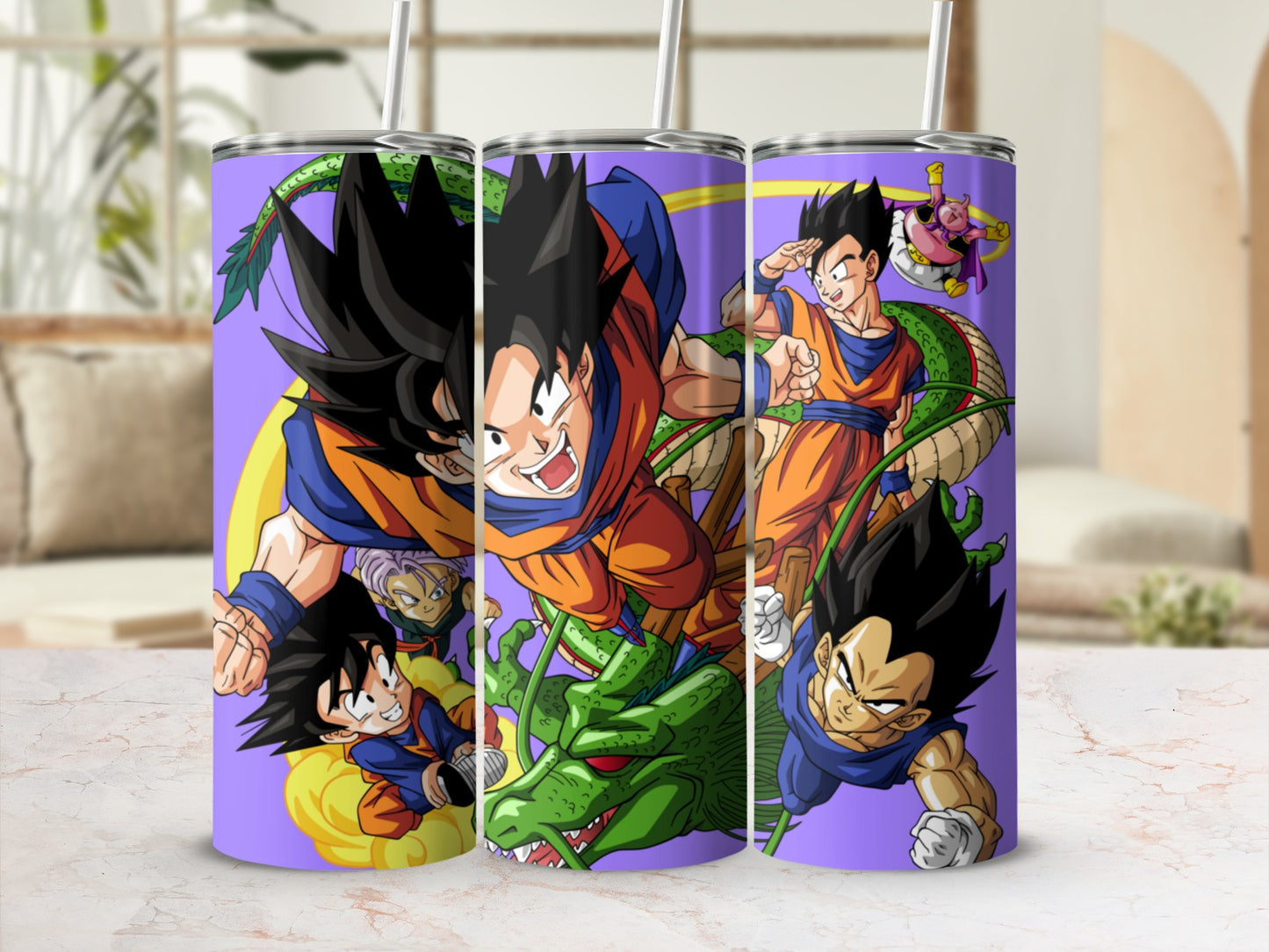 Anime-Themed Purple Dragon Shaker Tumbler Cup