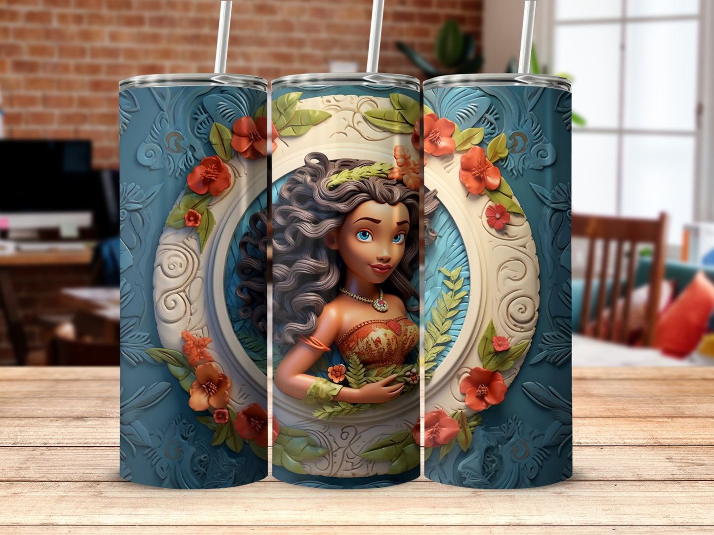 Beautiful Floral Design with Woman Artwork Tumbler