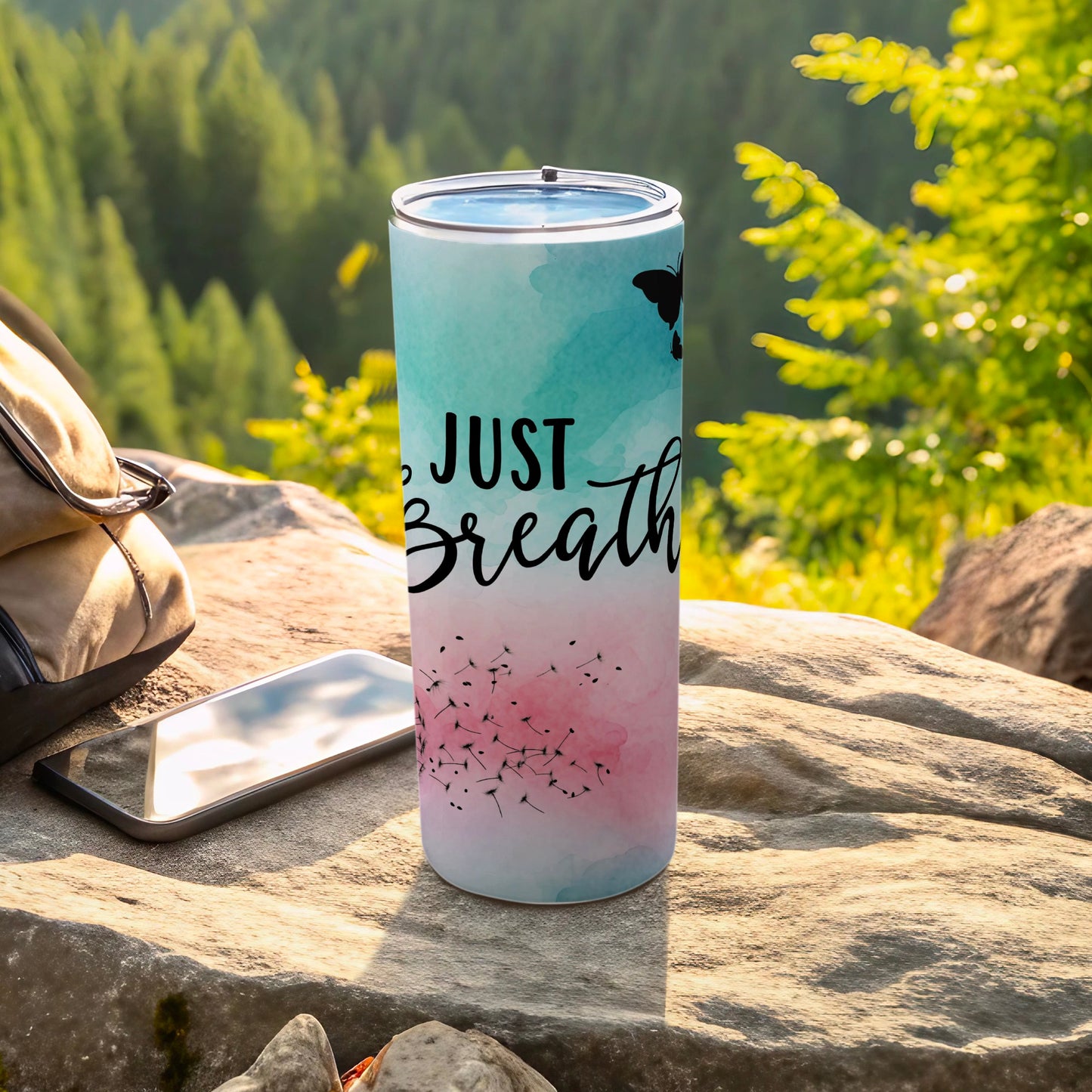Just Breath Butterfly Dandelion Watercolor Tumbler product type