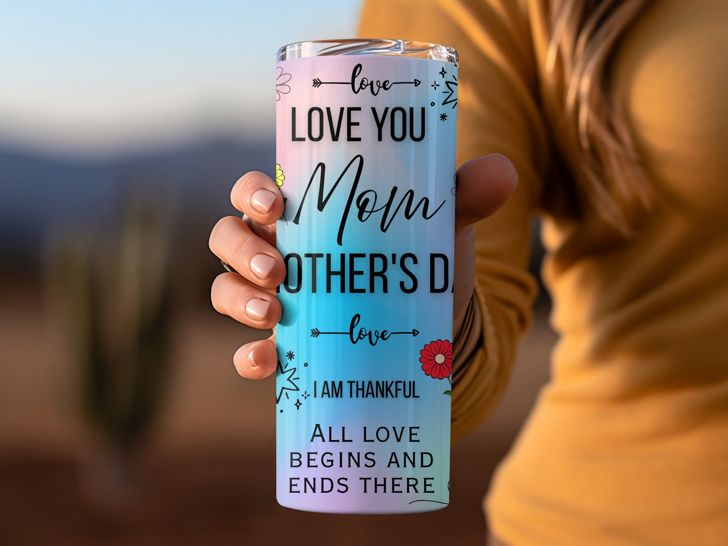 Love You Mom Mother's Day Gift Thankful Quote Cup