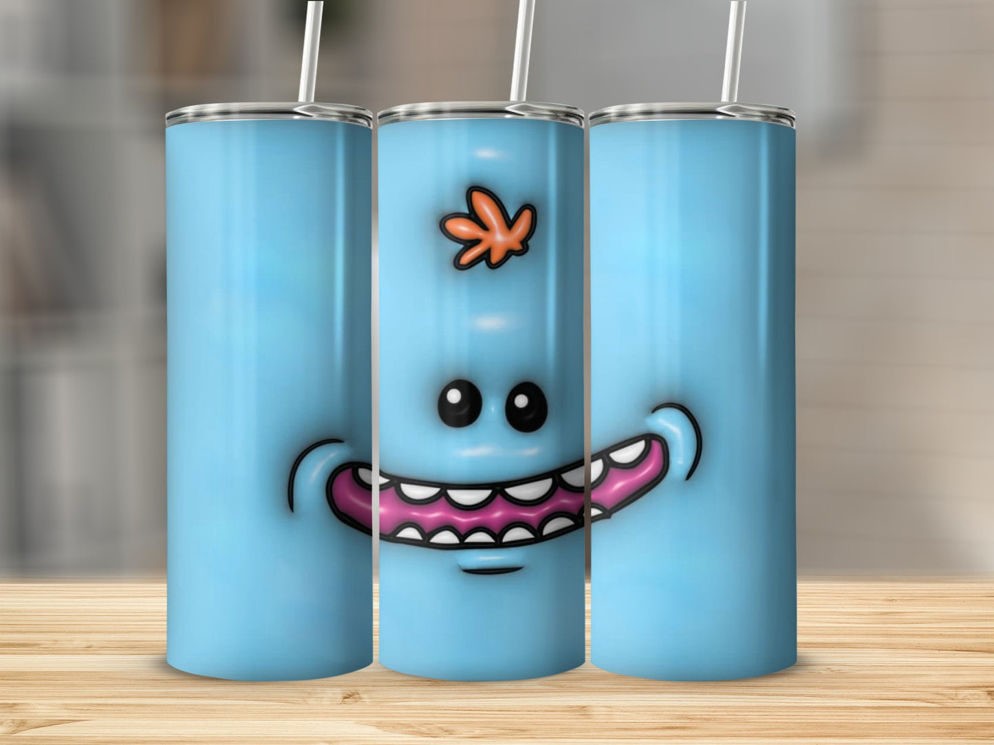 Cute Smile Face Blue Tumbler for Everyday Use
