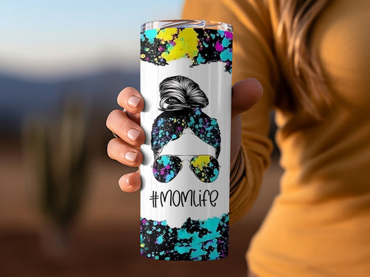 Colorful #Momlife Insulated Tumbler for Busy Moms