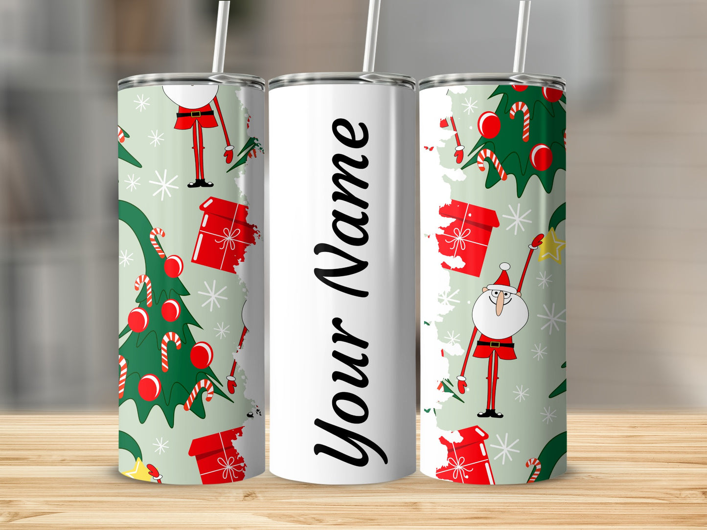 Customizable Christmas Themed Santa Claus Tumbler