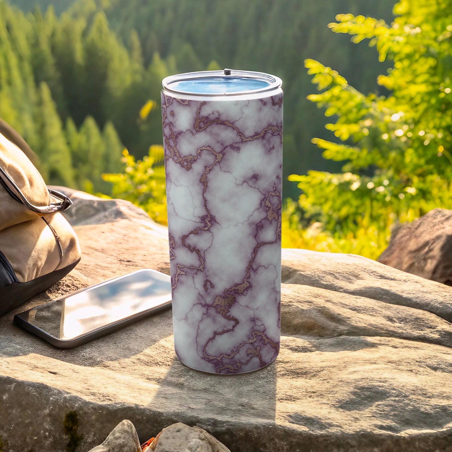 White Purple Gold Marble Pattern Tumbler product type