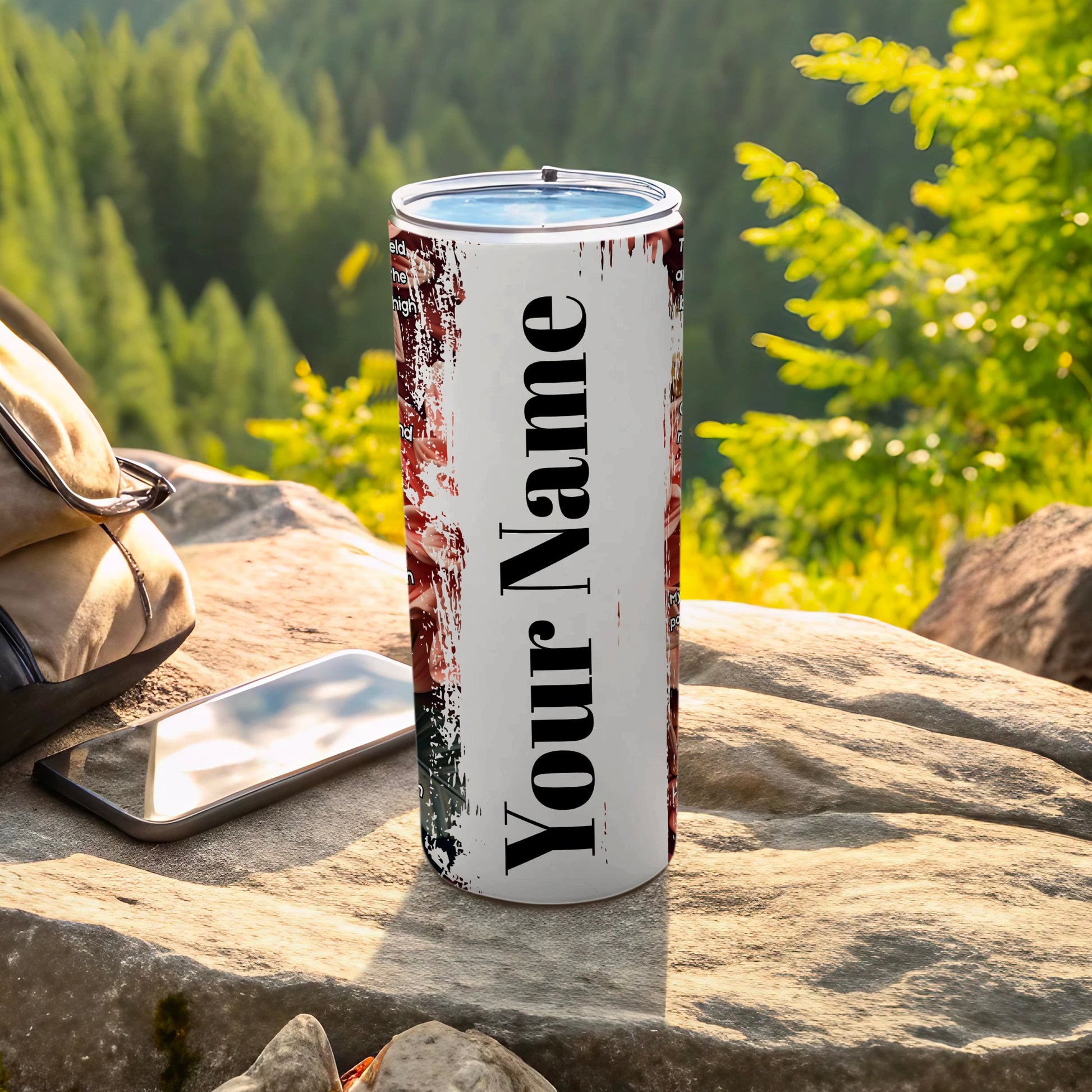 Personalized Travel Mug with Your Name Printed Design