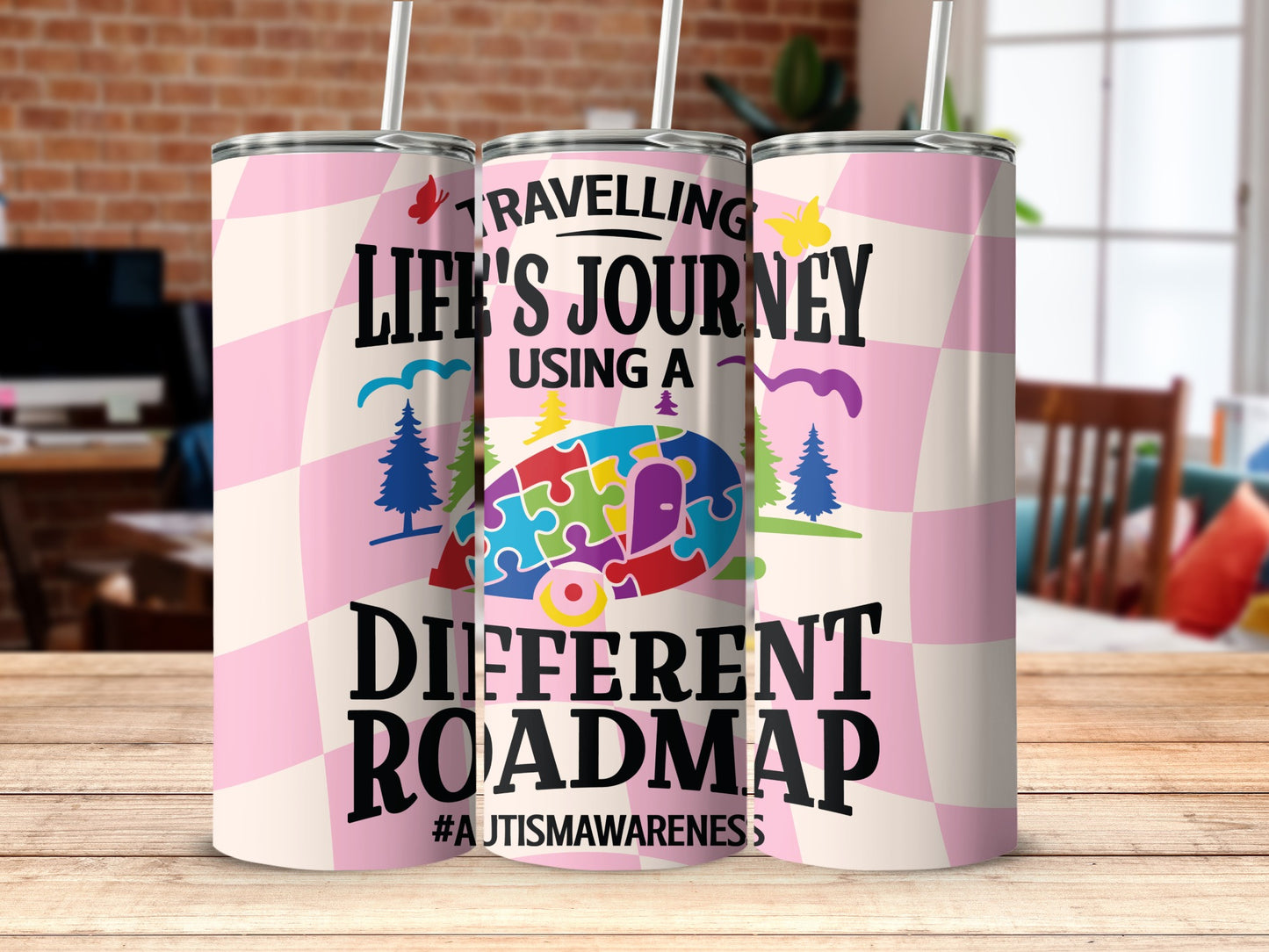 Travelling Life's Journey Different Roadmap Autism Awareness