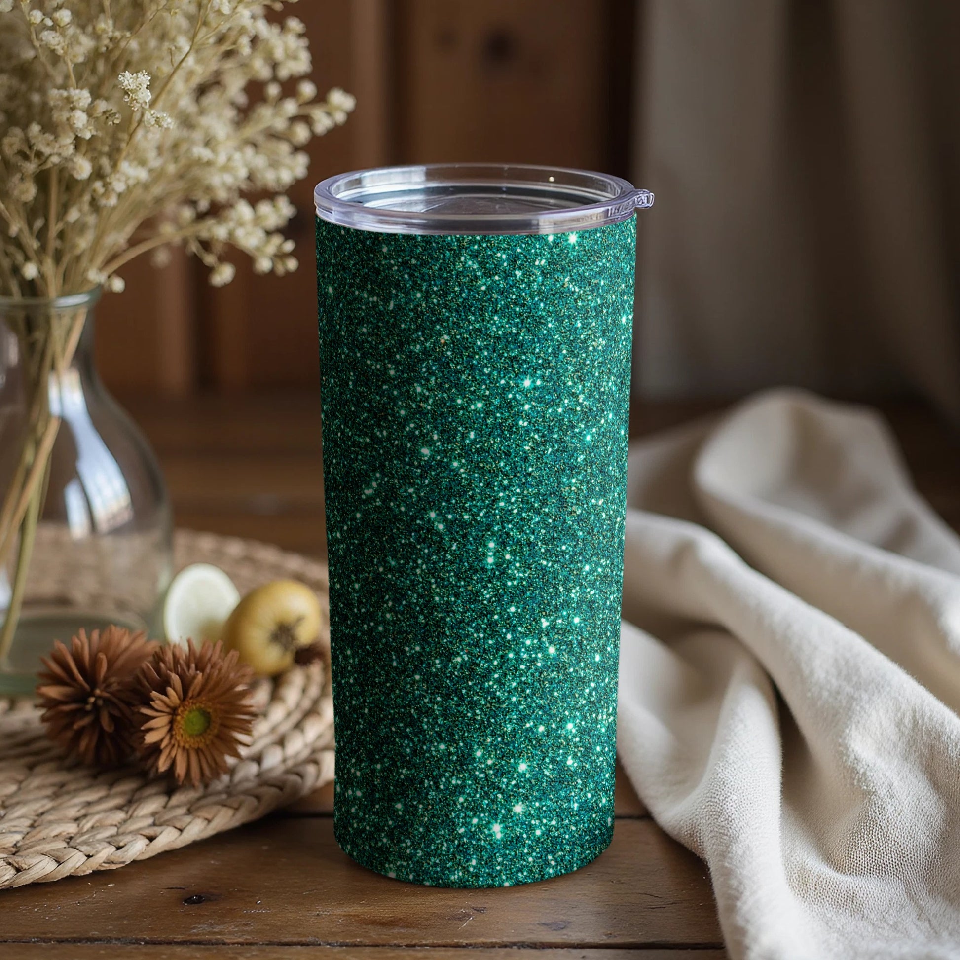 Sparkling Green Glitter Tumbler for Everyday Use