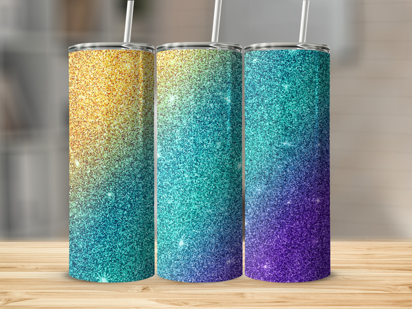 Sparkling Gold Teal Purple Ombre Glitter Tumbler product type