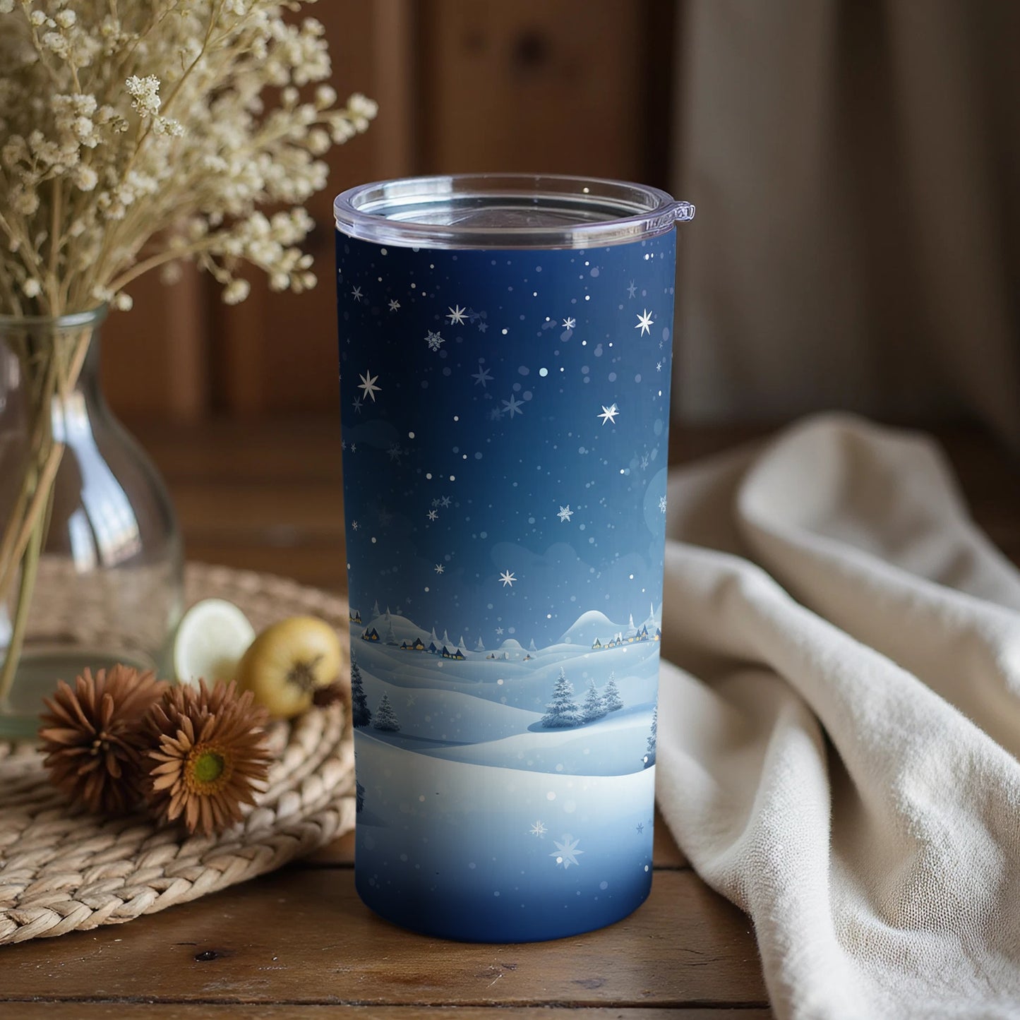 Winter Snowflake Scenic Landscape Design Tumbler