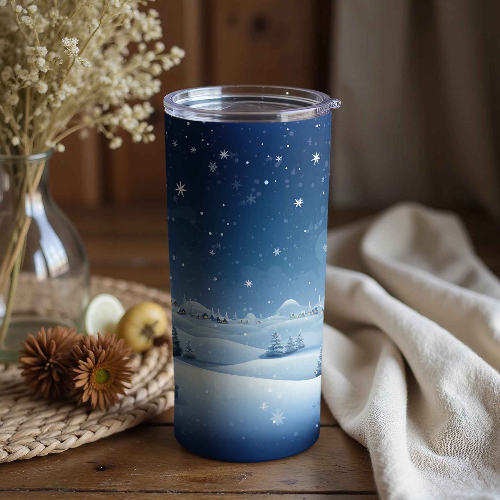 Winter Snowflake Scenic Landscape Design Tumbler
