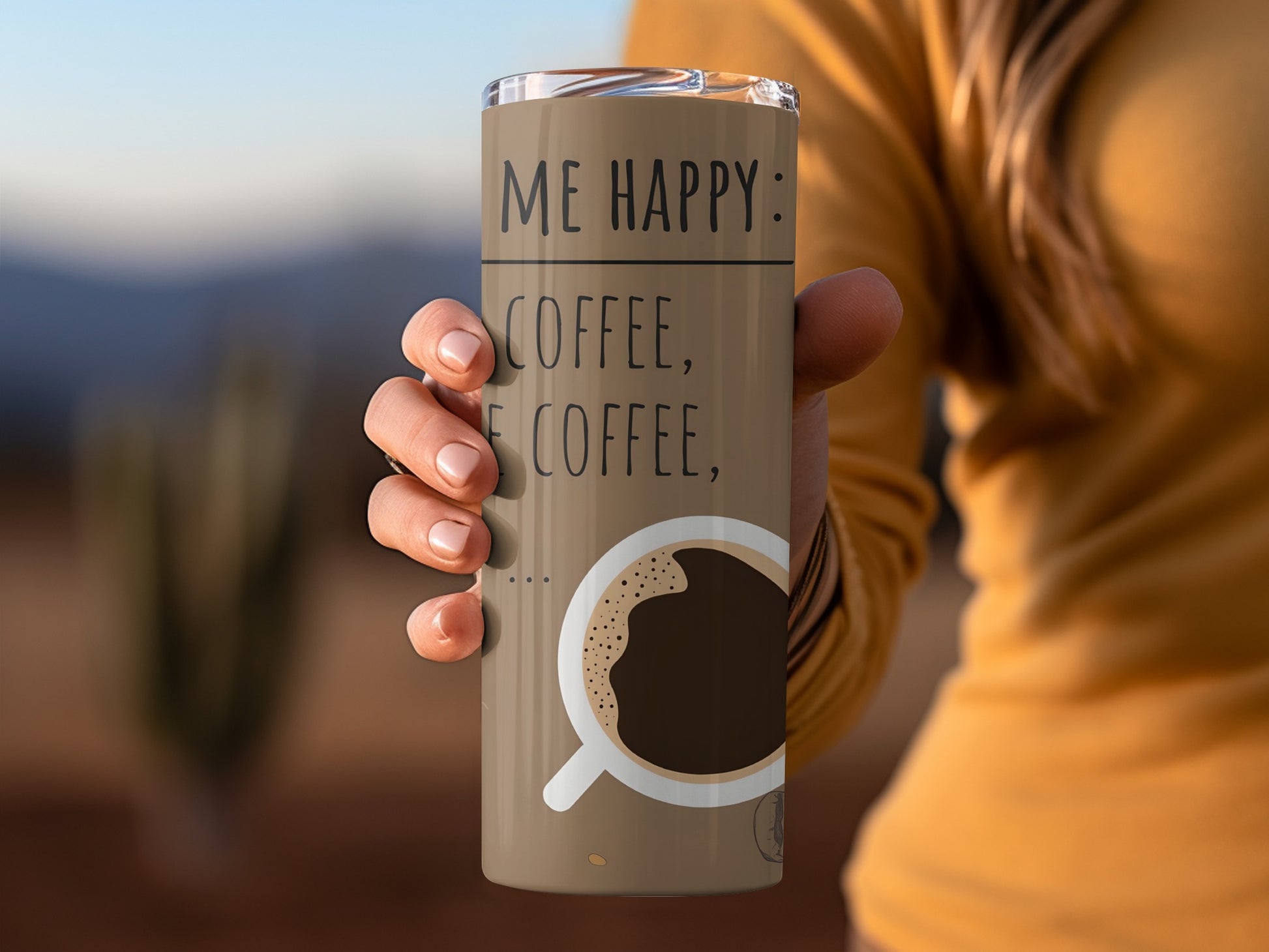Me Happy Coffee Coffee Coffee Travel Tumbler