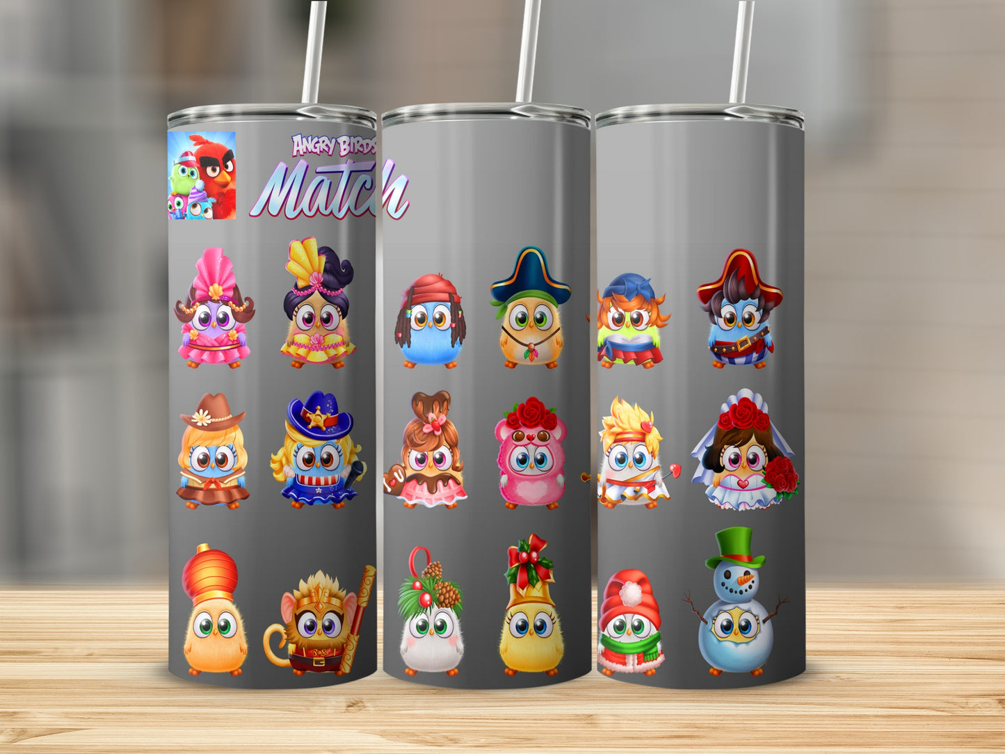 Angry Birds Match Costume Party Characters Illustration Tumblers