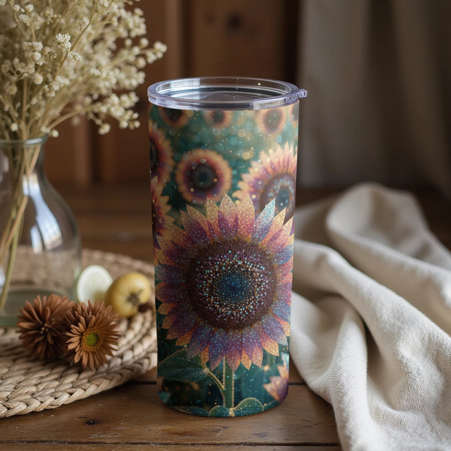Beautiful Sunflower Design Insulated Tumbler Product