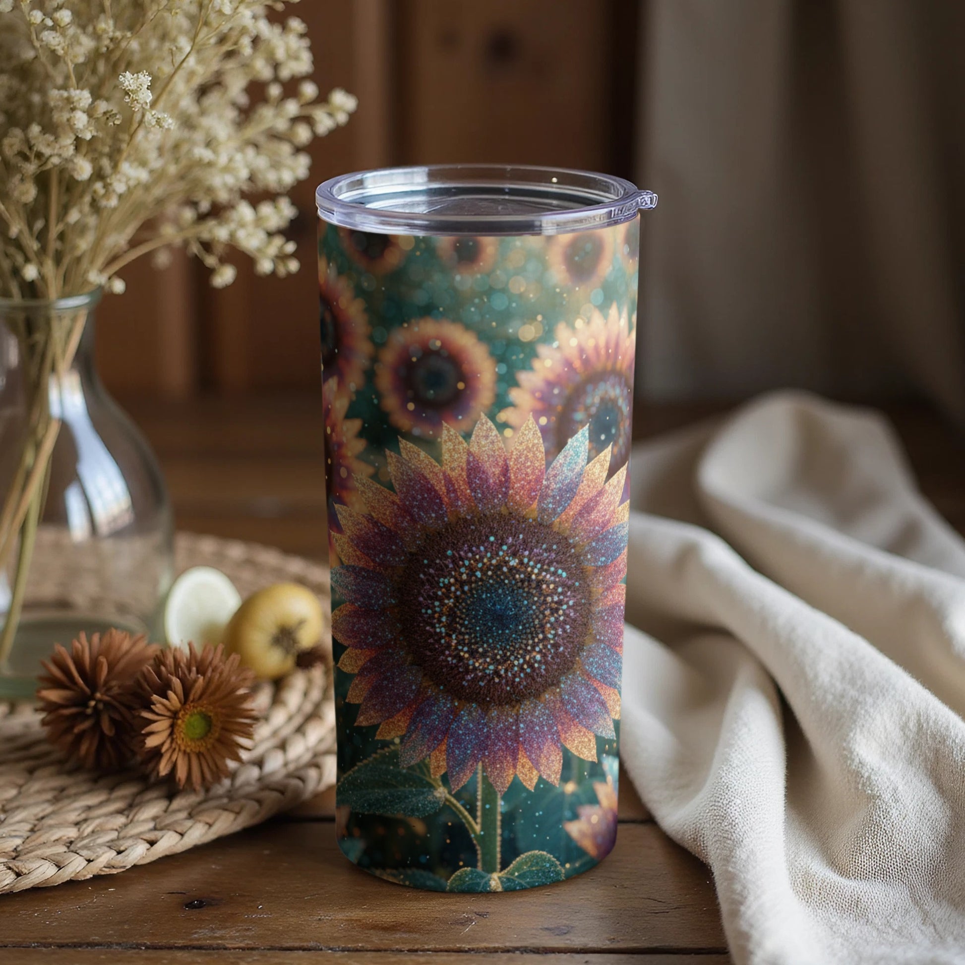 Beautiful Sunflower Design Insulated Tumbler Product