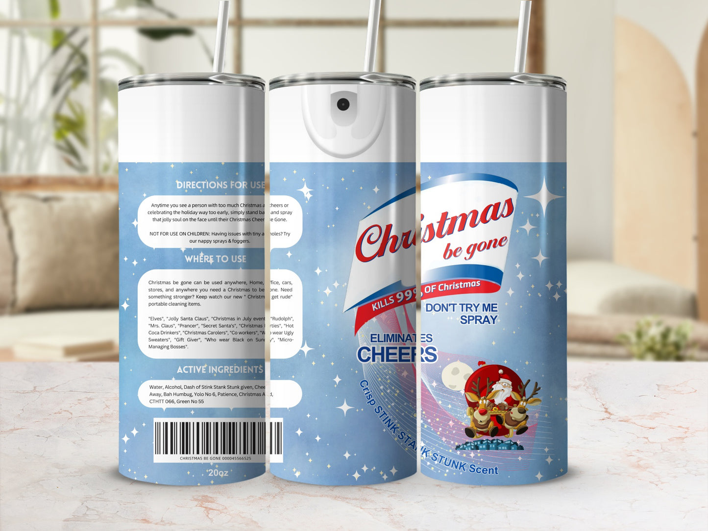 Christmas Be Gone Humor Spray Stink Stank Stunk