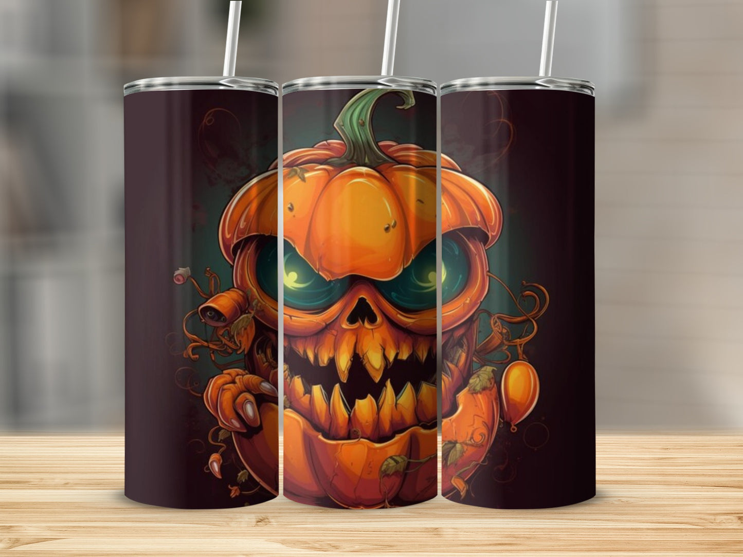 Spooky Pumpkin Halloween Stainless Steel Tumbler