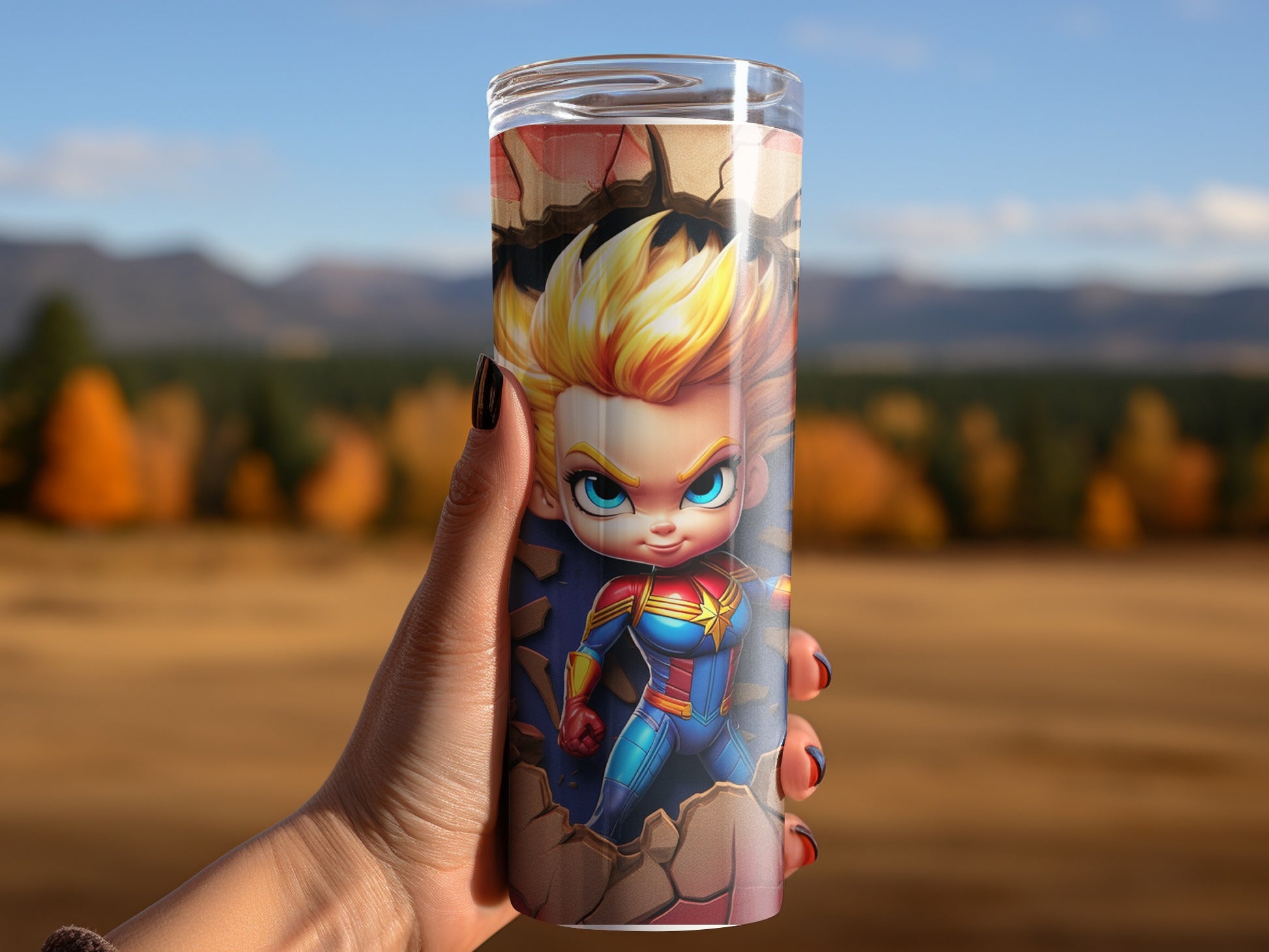 Superhero Artwork Design Tumbler for Fans