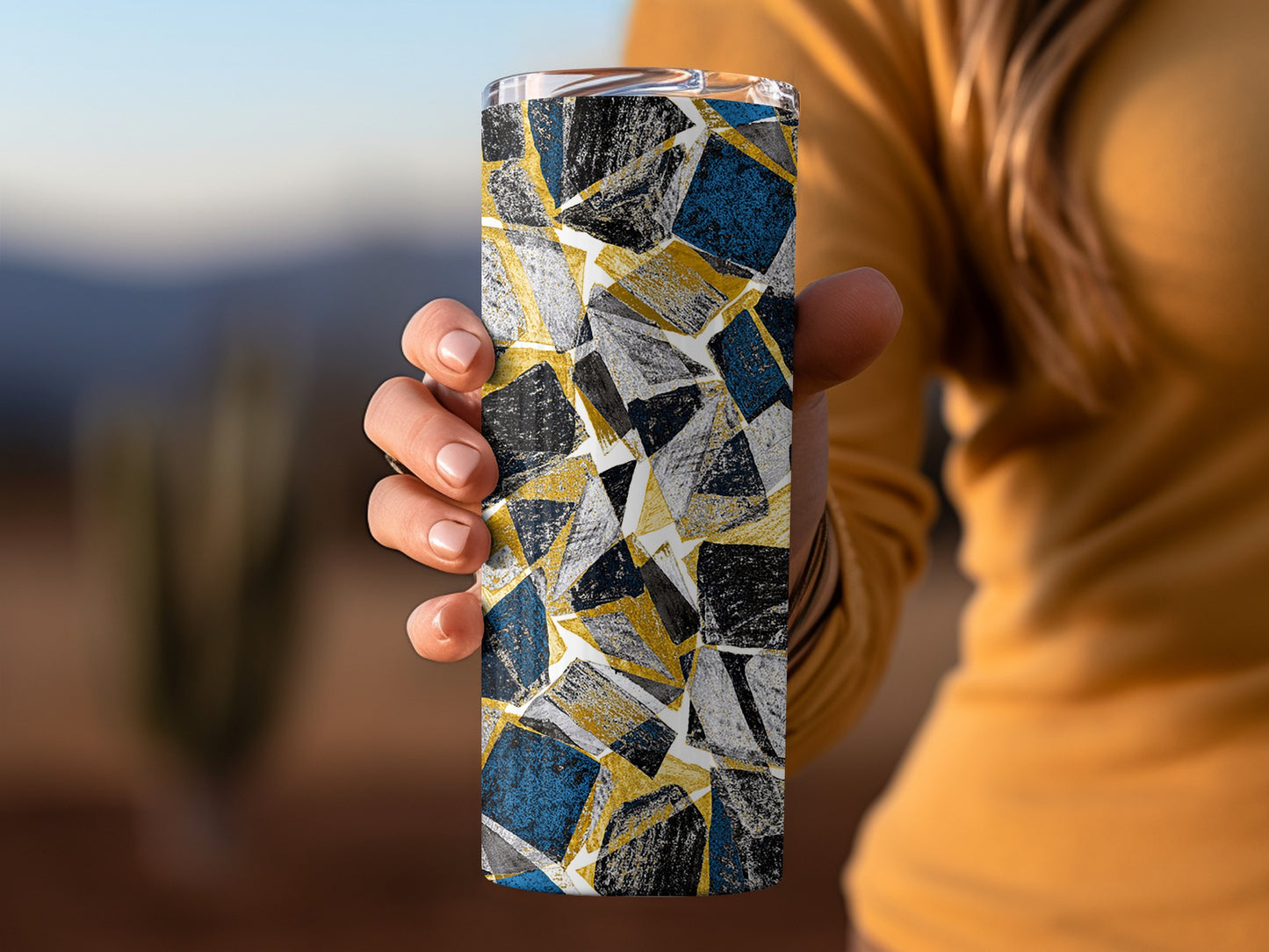 Abstract Mosaic Geometric Design Modern Style Tumblers