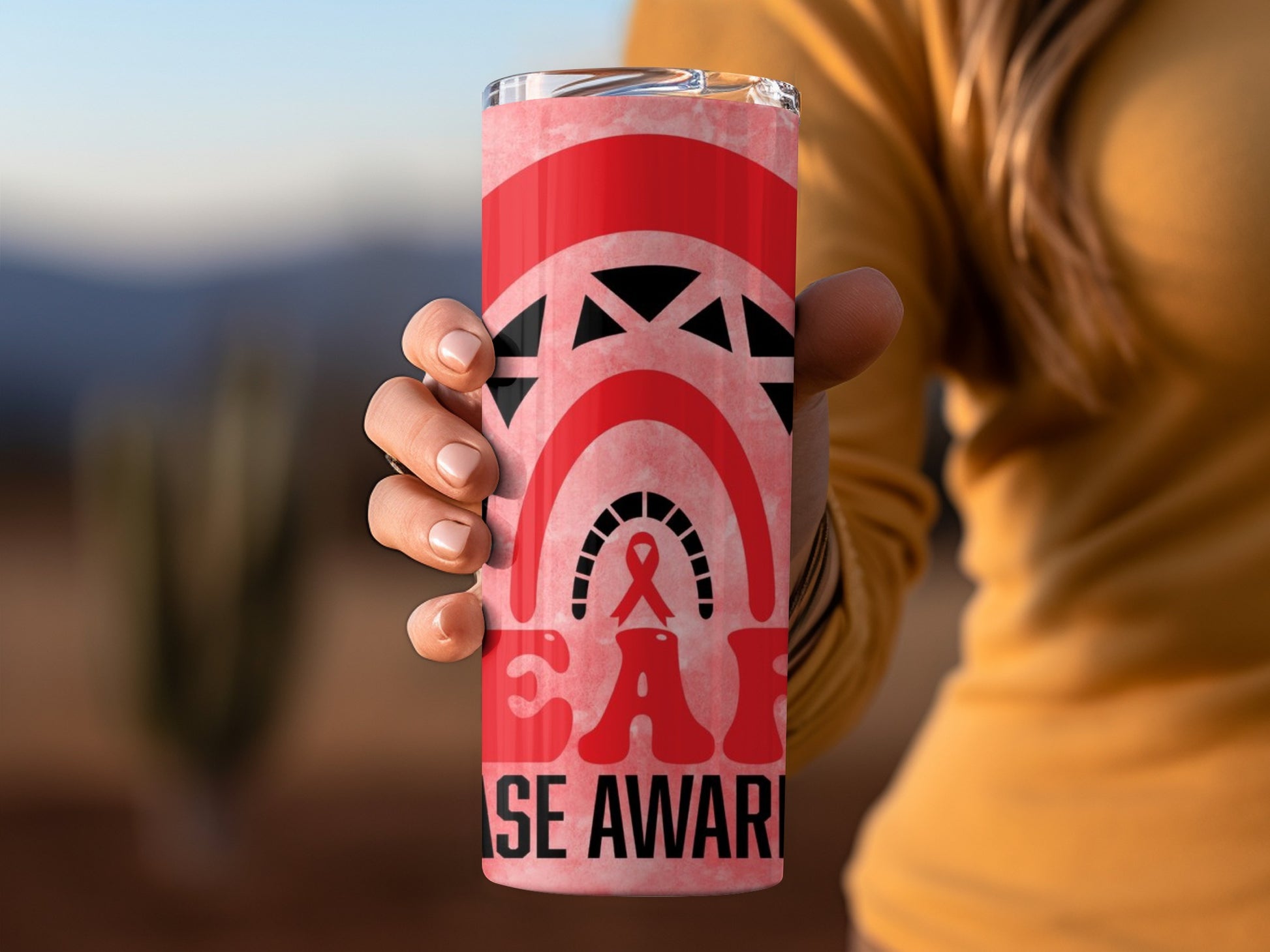 Breast Cancer Awareness Pink Travel Tumbler 20oz Cup