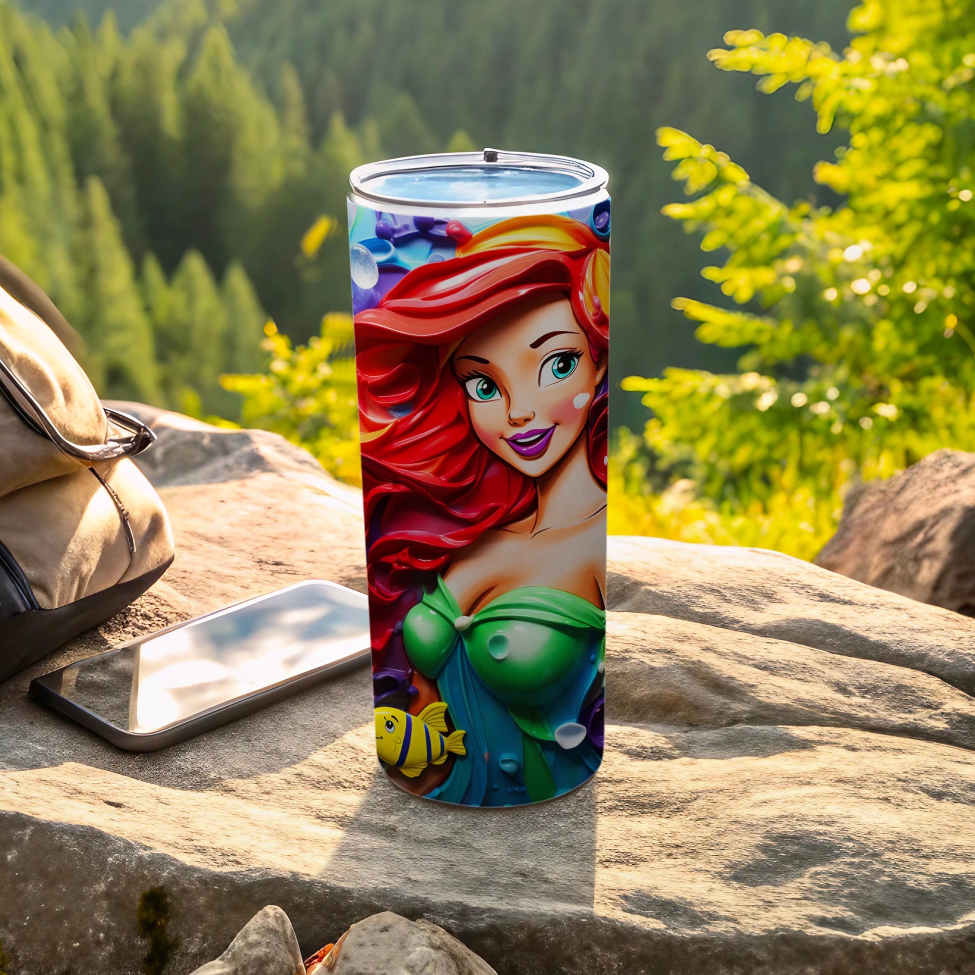 Colorful Mermaid Illustration Stainless Steel Tumbler