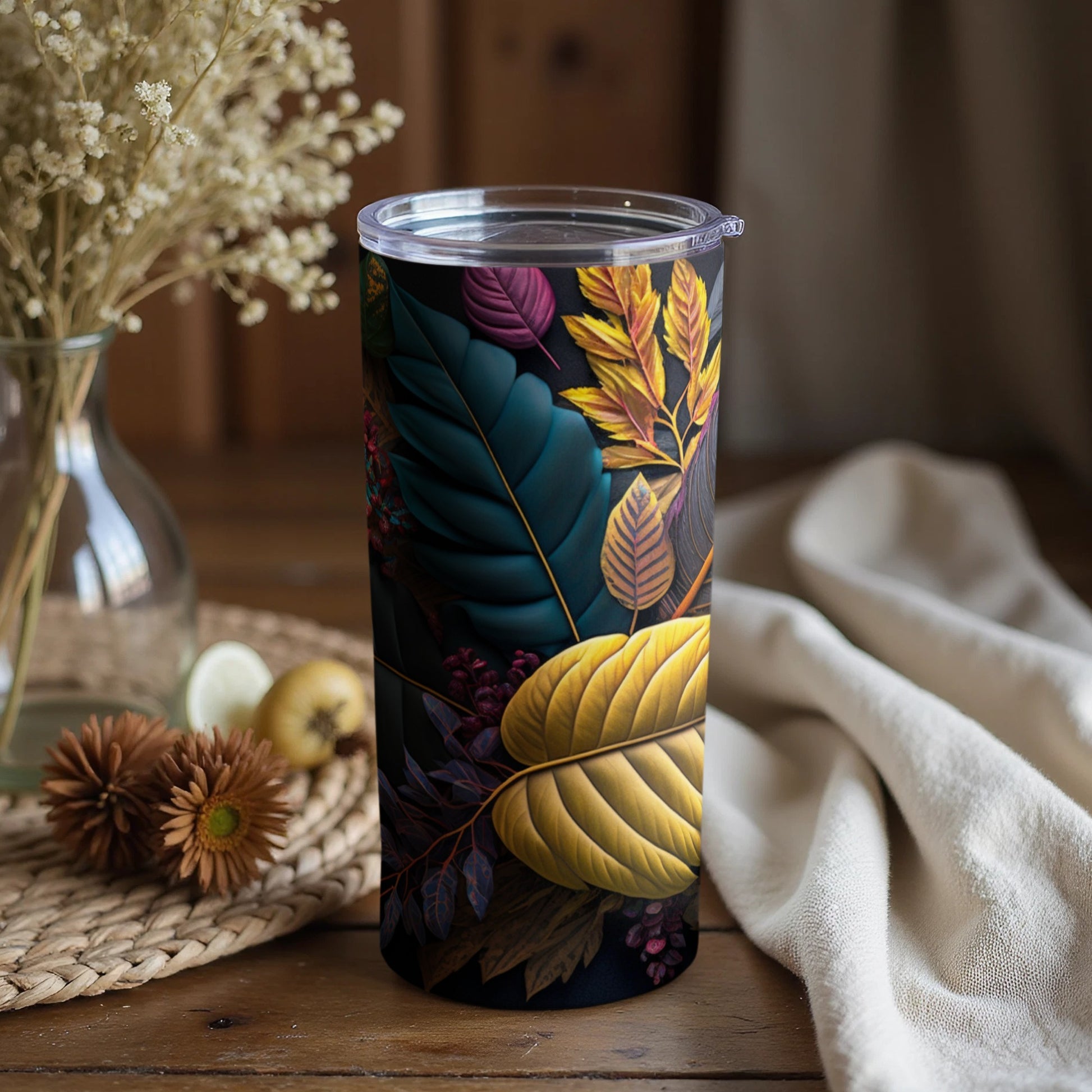 Vibrant Autumn Leaves Insulated Tumbler Cup