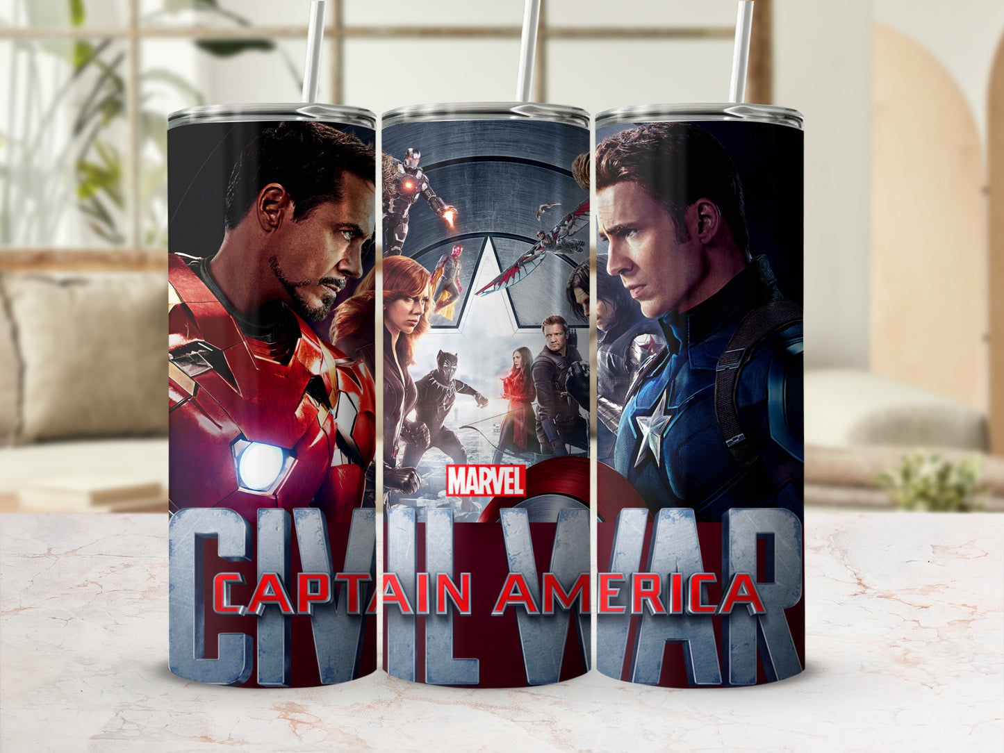 Marvel Civil War Captain America design Tumbler product type