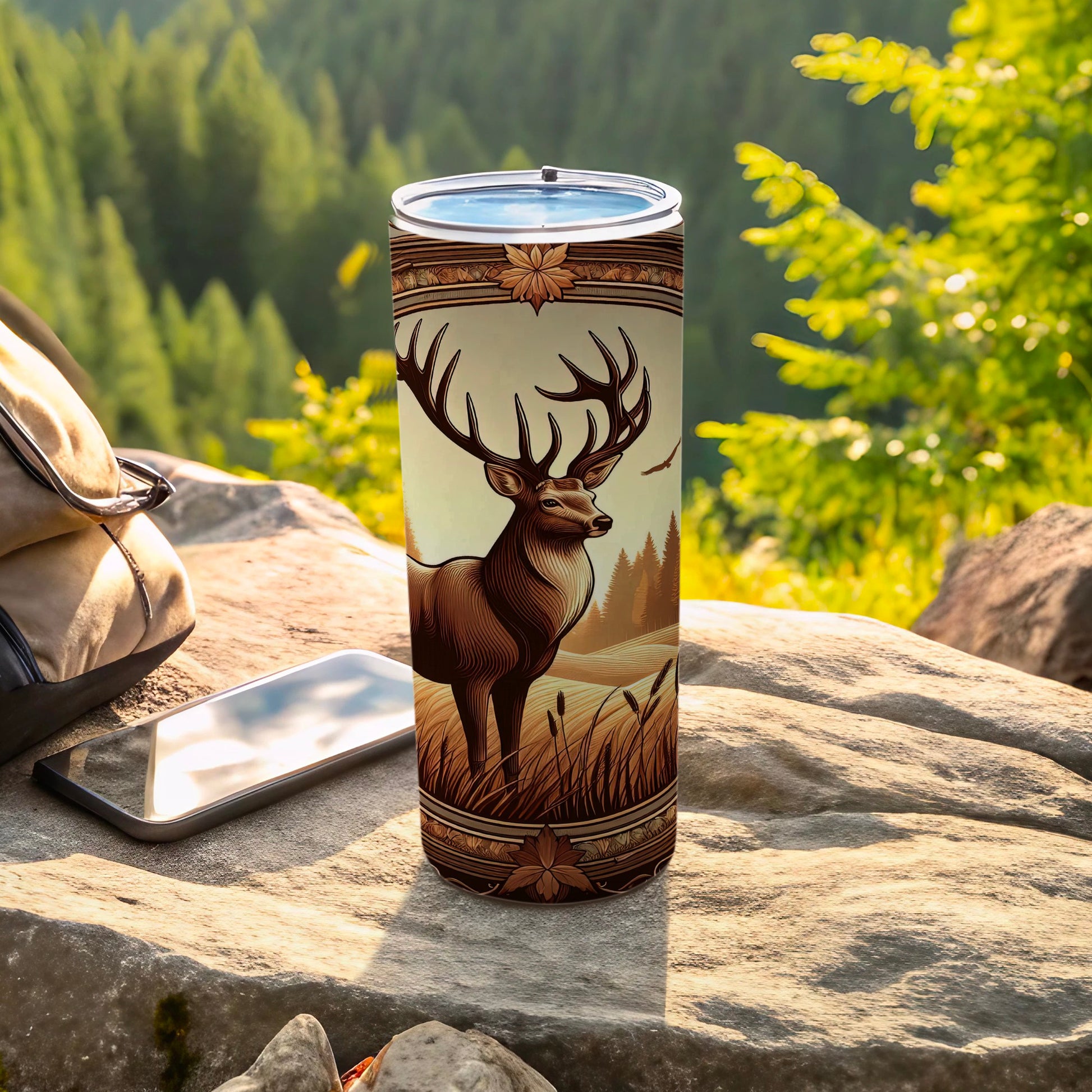 Rustic Stag Forest Wildlife Engraved Tumbler product type