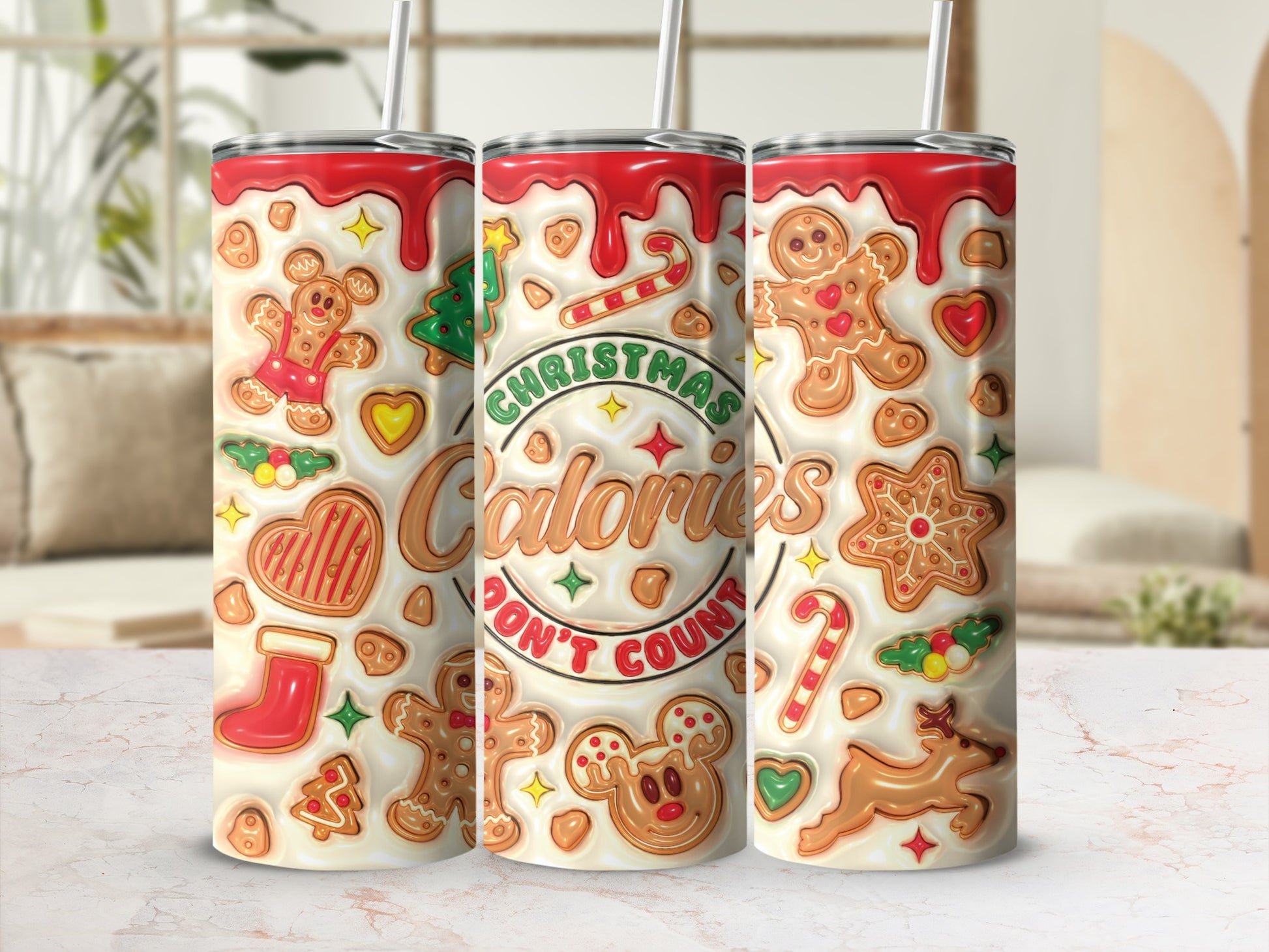 Christmas Calories Don't Count Gingerbread Tumbler