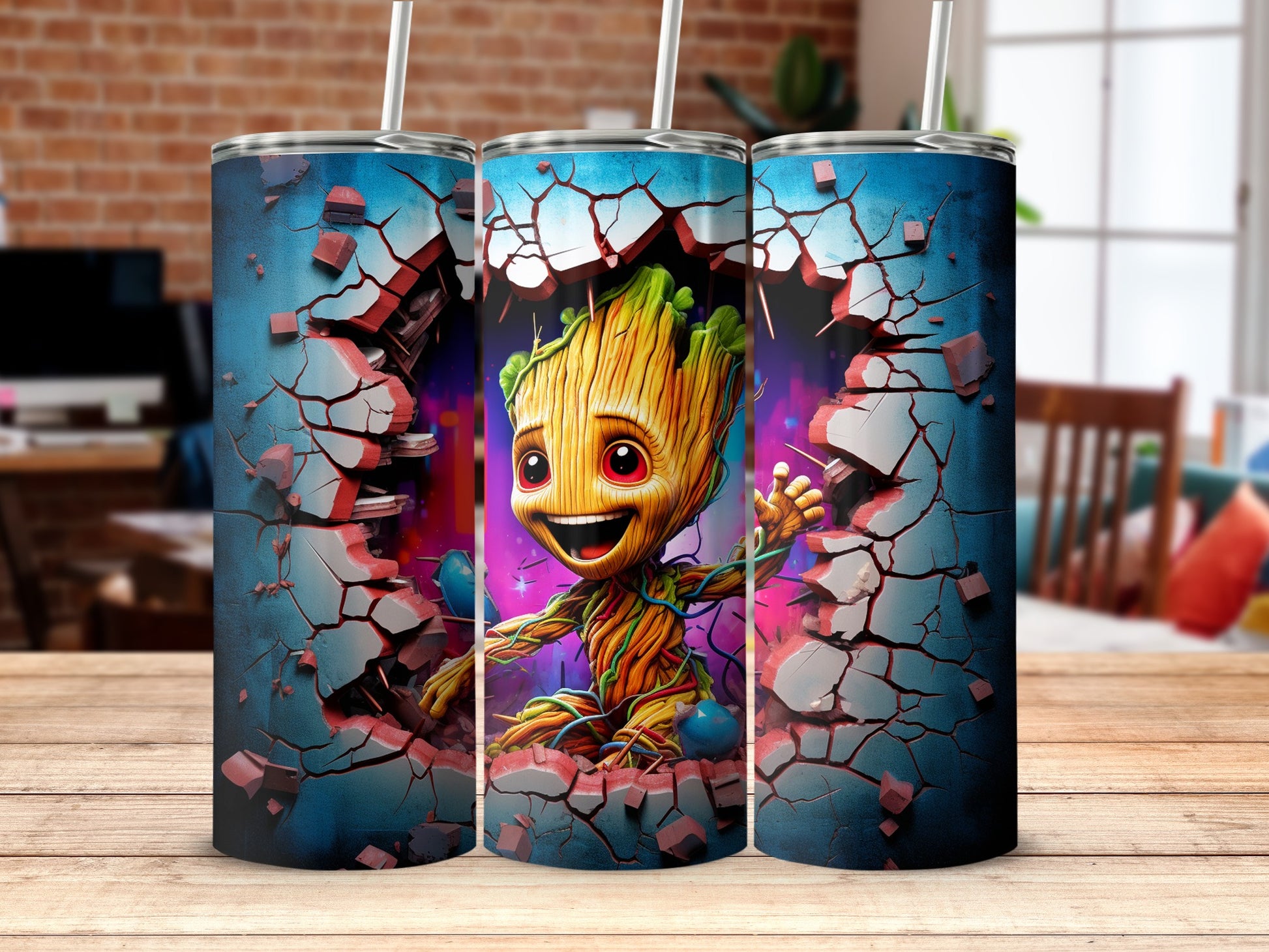 Adorable Plant Character Graphics Tumbler Product