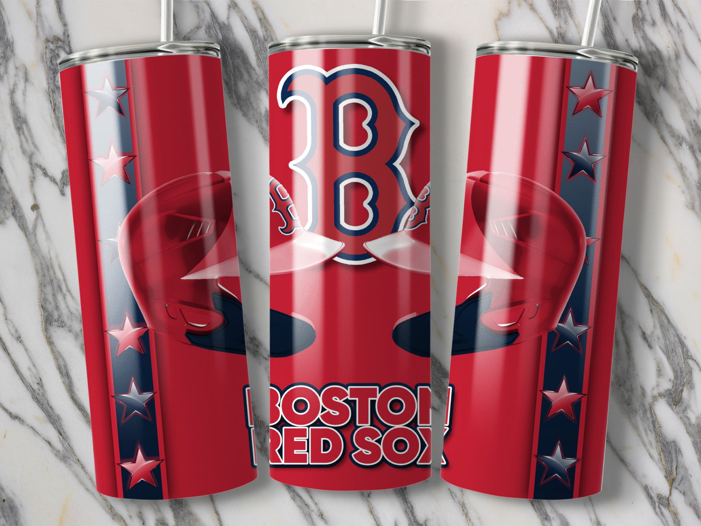 Boston Red Sox Helmets and Logo Patriotic Star Tumblers