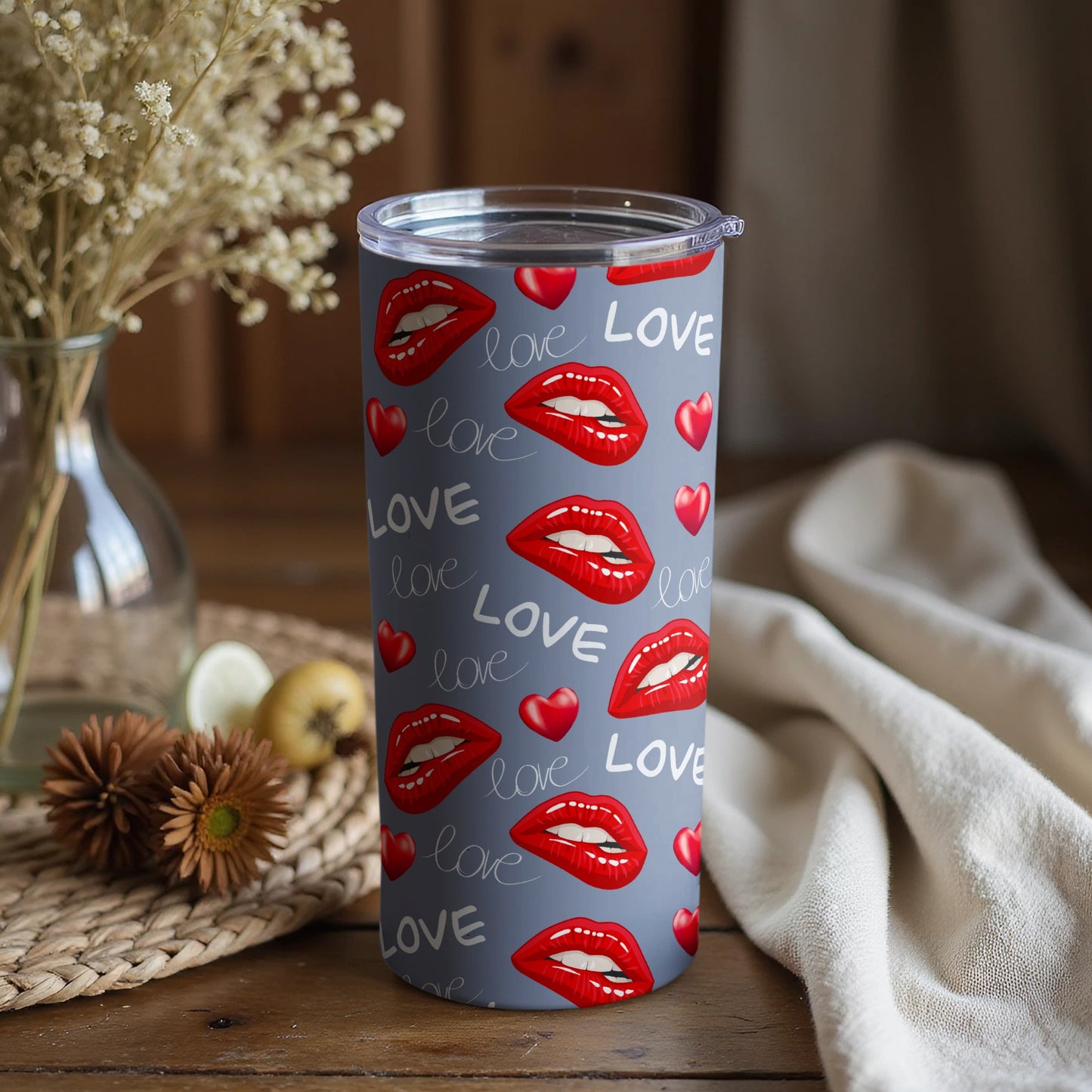 Love Lips and Hearts Design Tumblers