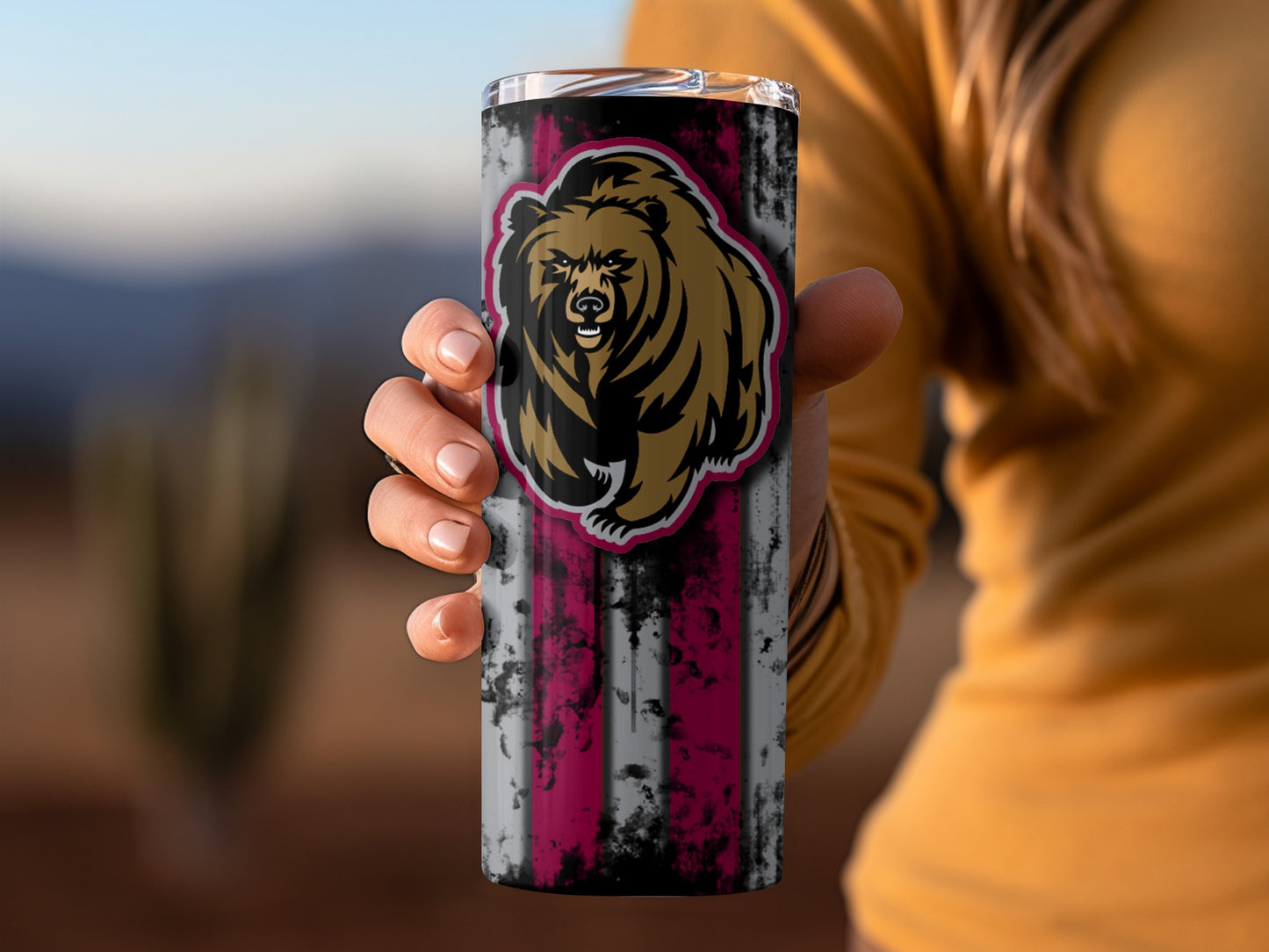 Fierce Bear Graphic Insulated Travel Mug Cup Tumbler