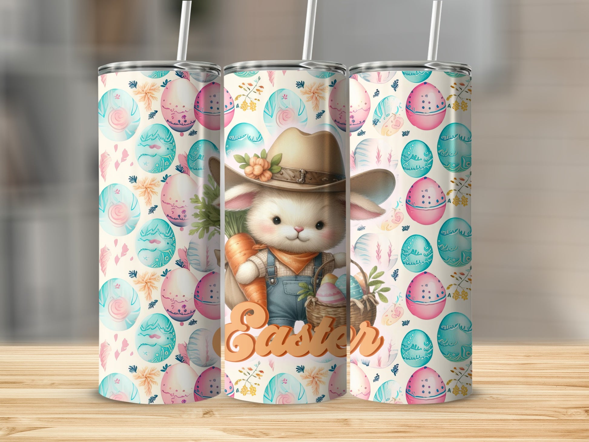 Cute Cowboy Bunny Easter Eggs Design Spring Holiday product type