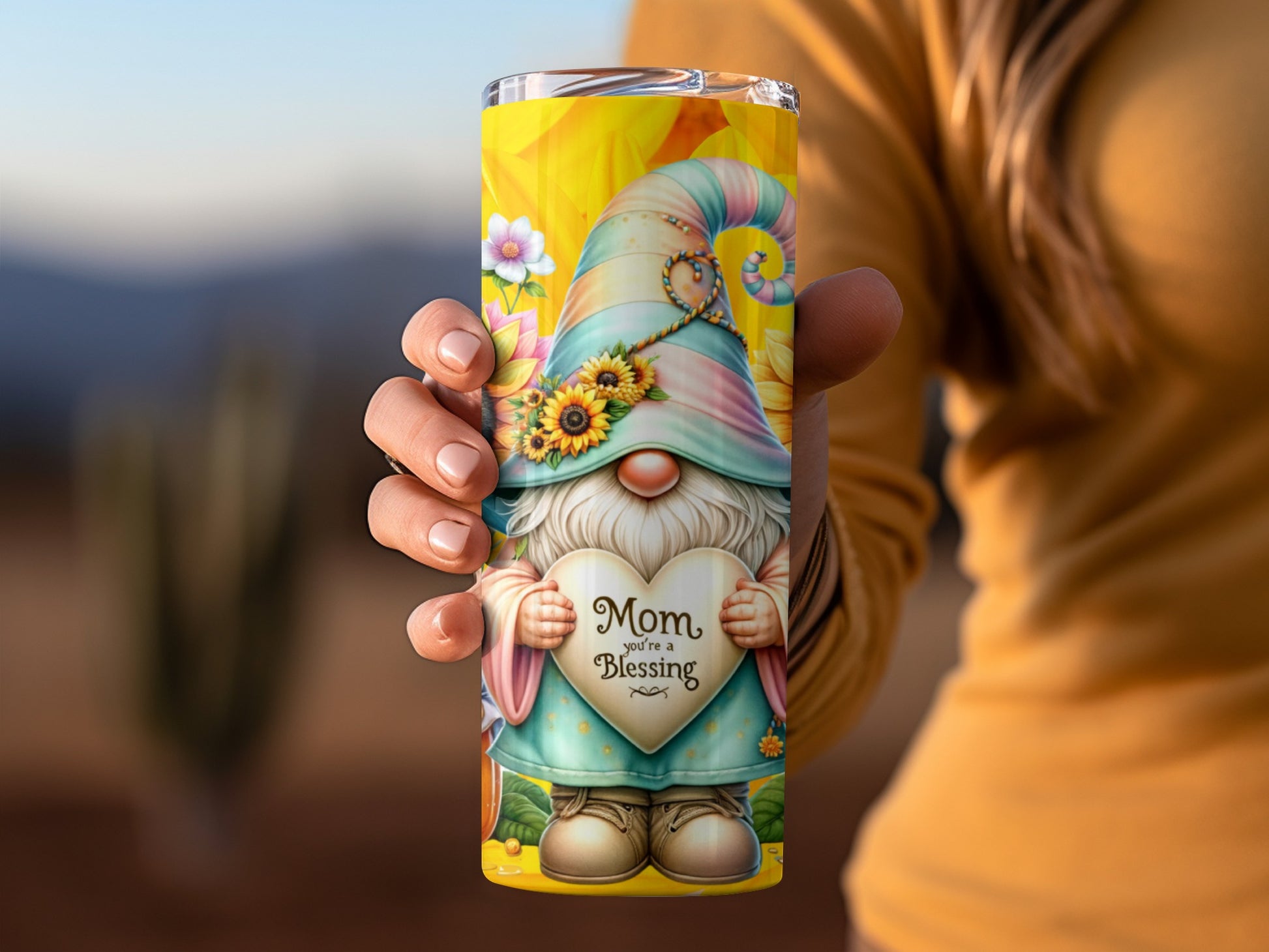 Mom Gnome You Are a Blessing Colorful Tumbler